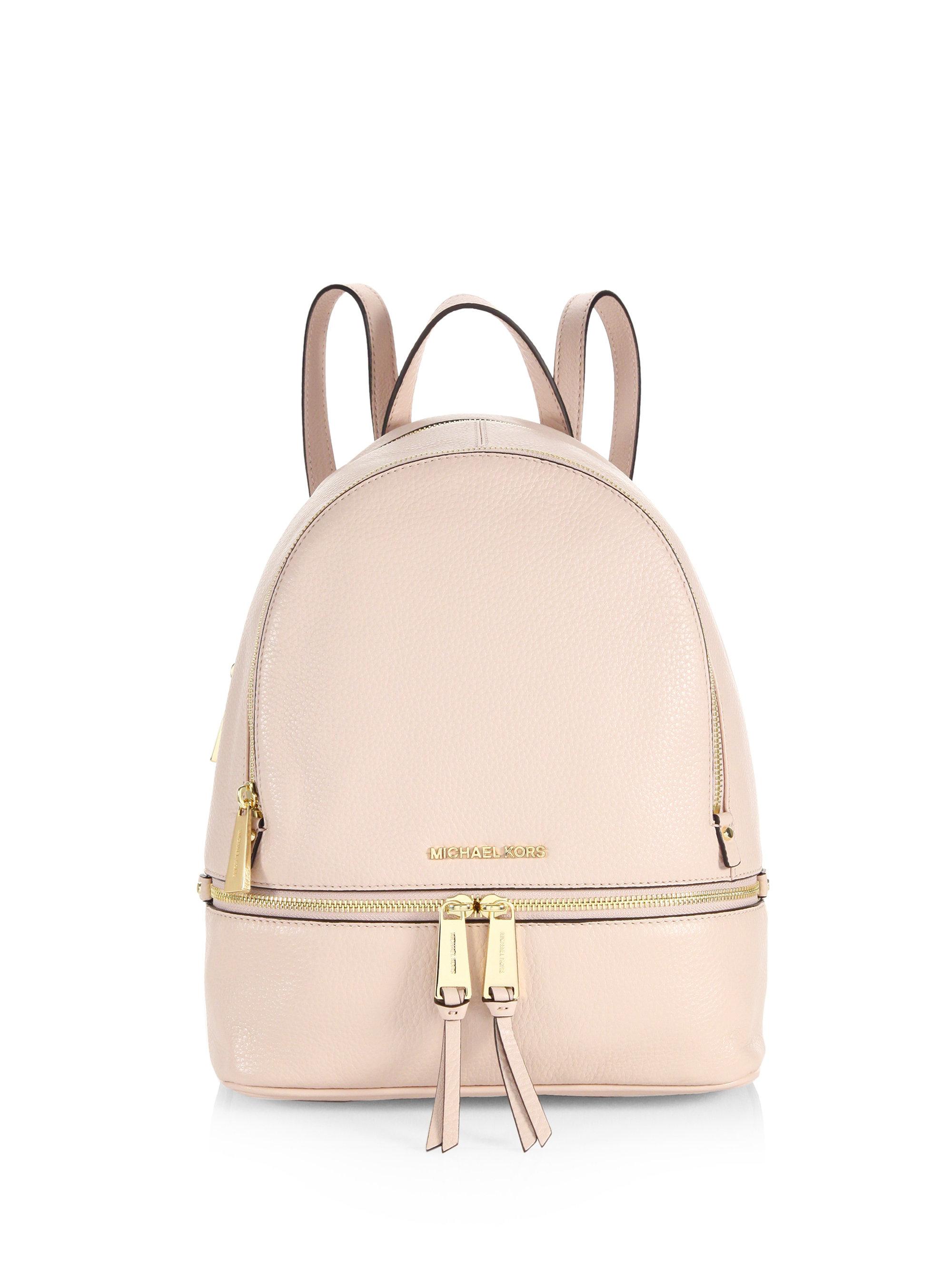 rhea zip small pebble leather backpack