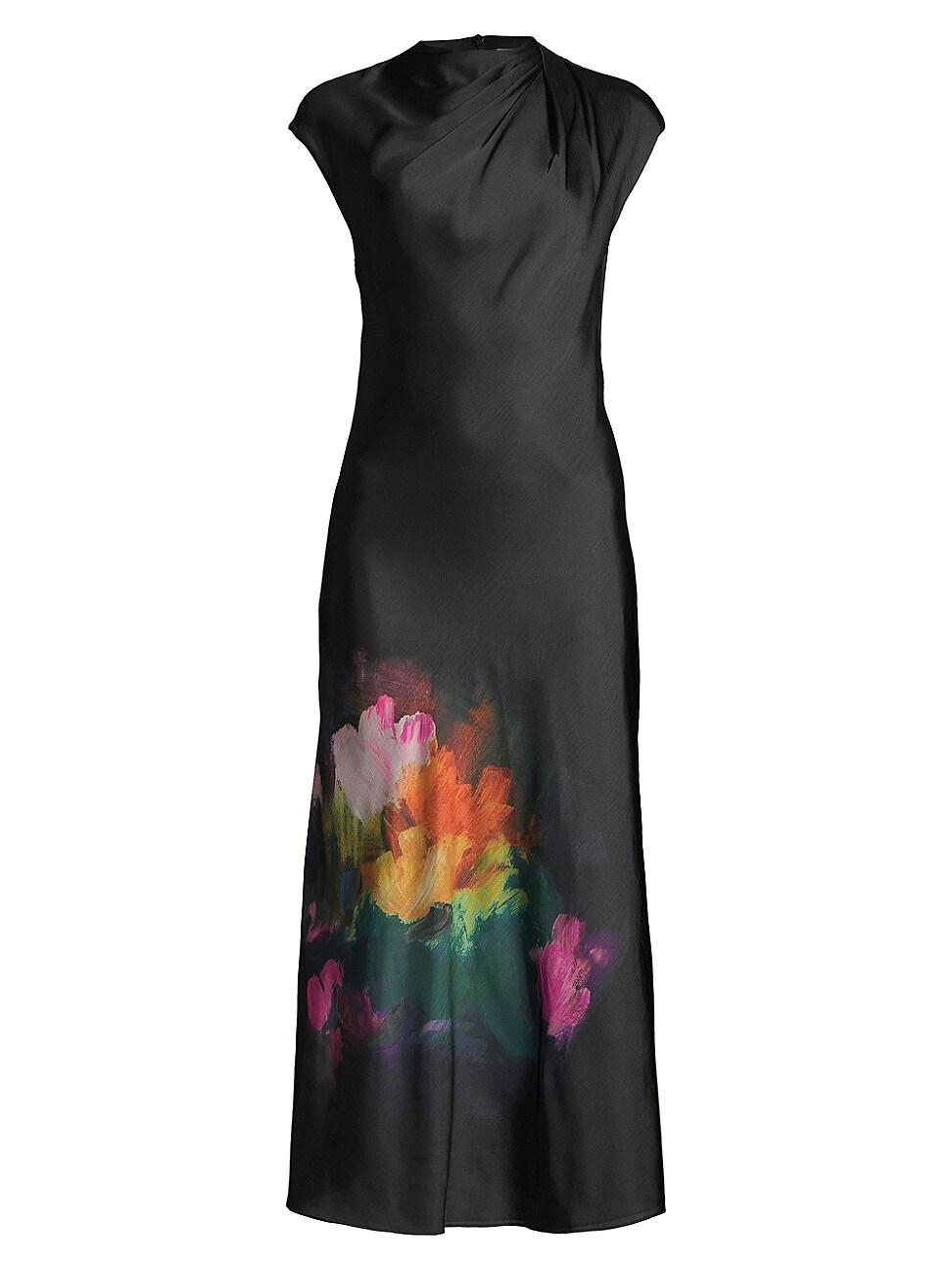 Ted Baker Averiee Draped Satin Dress in Black Lyst