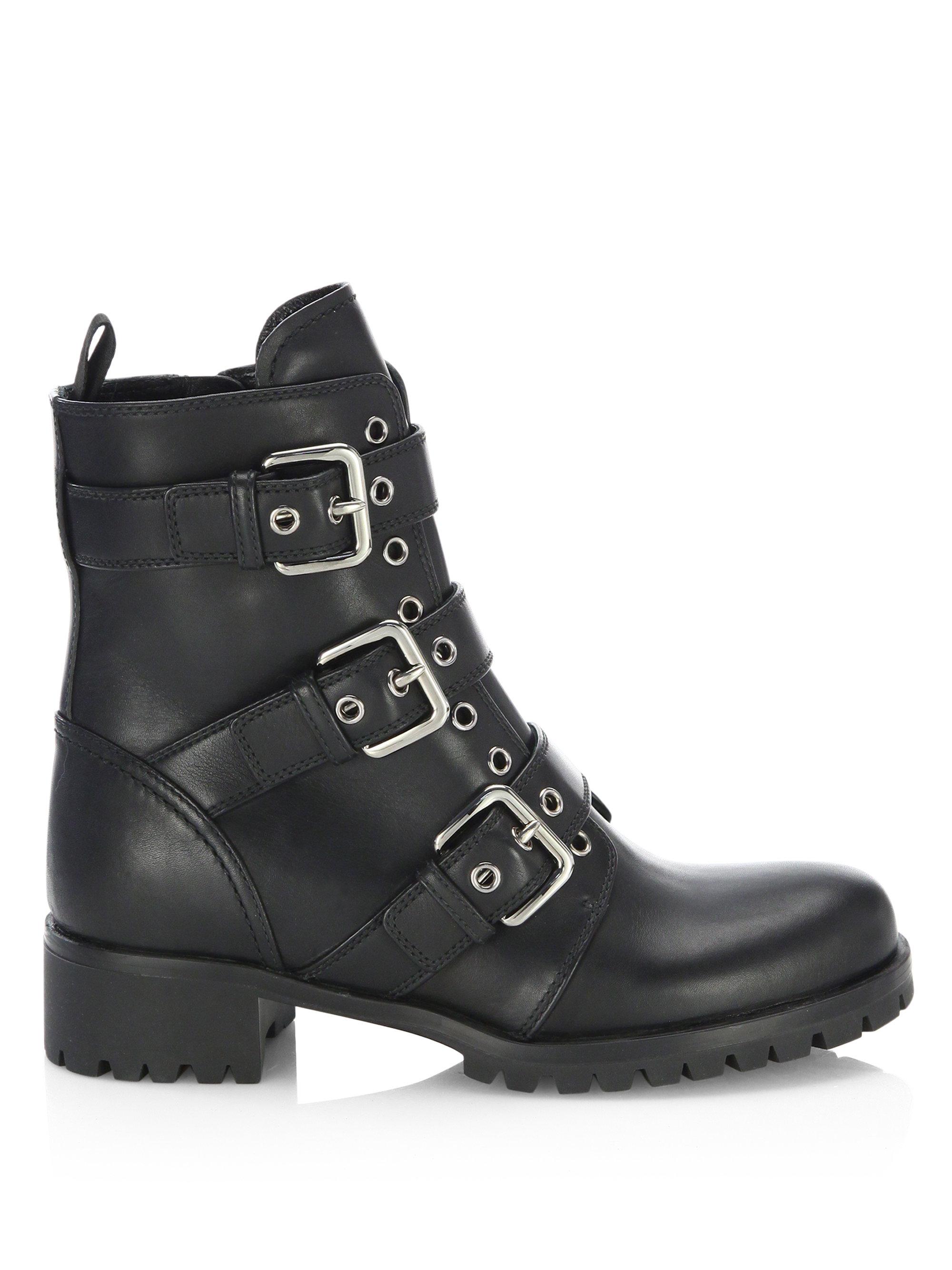 prada triple buckle combat boot