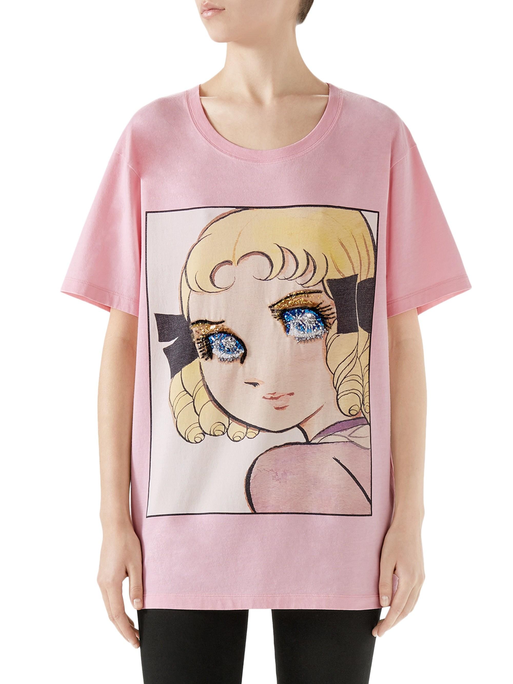 Gucci Cotton Manga Sequin Eyes Tee in 