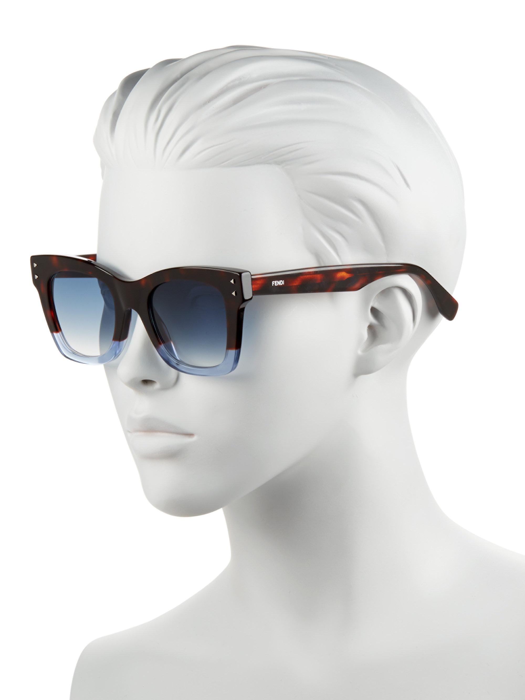 fendi square colorblock sunglasses