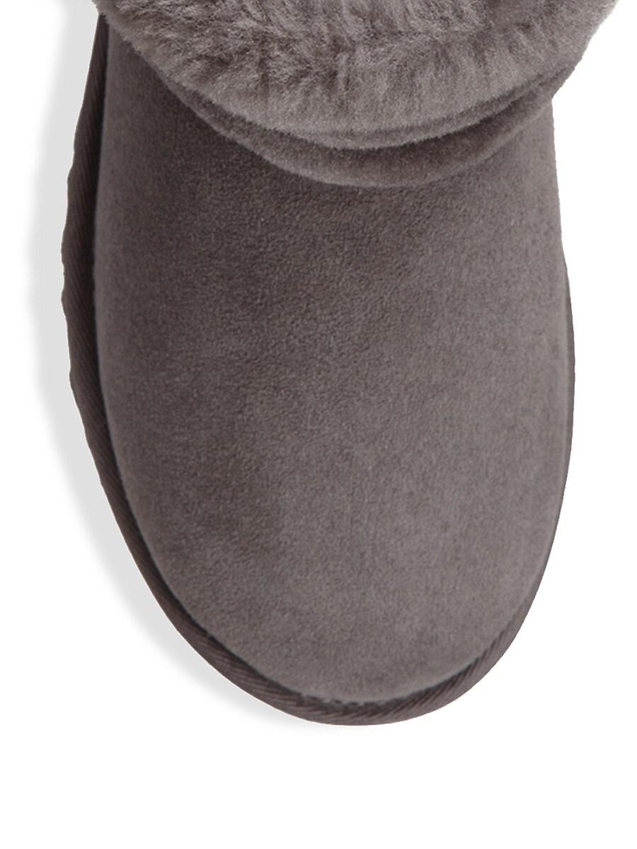 UGG Suede W Fluff Mini Quilted Charcoal in Grey (Gray) - Save 73 