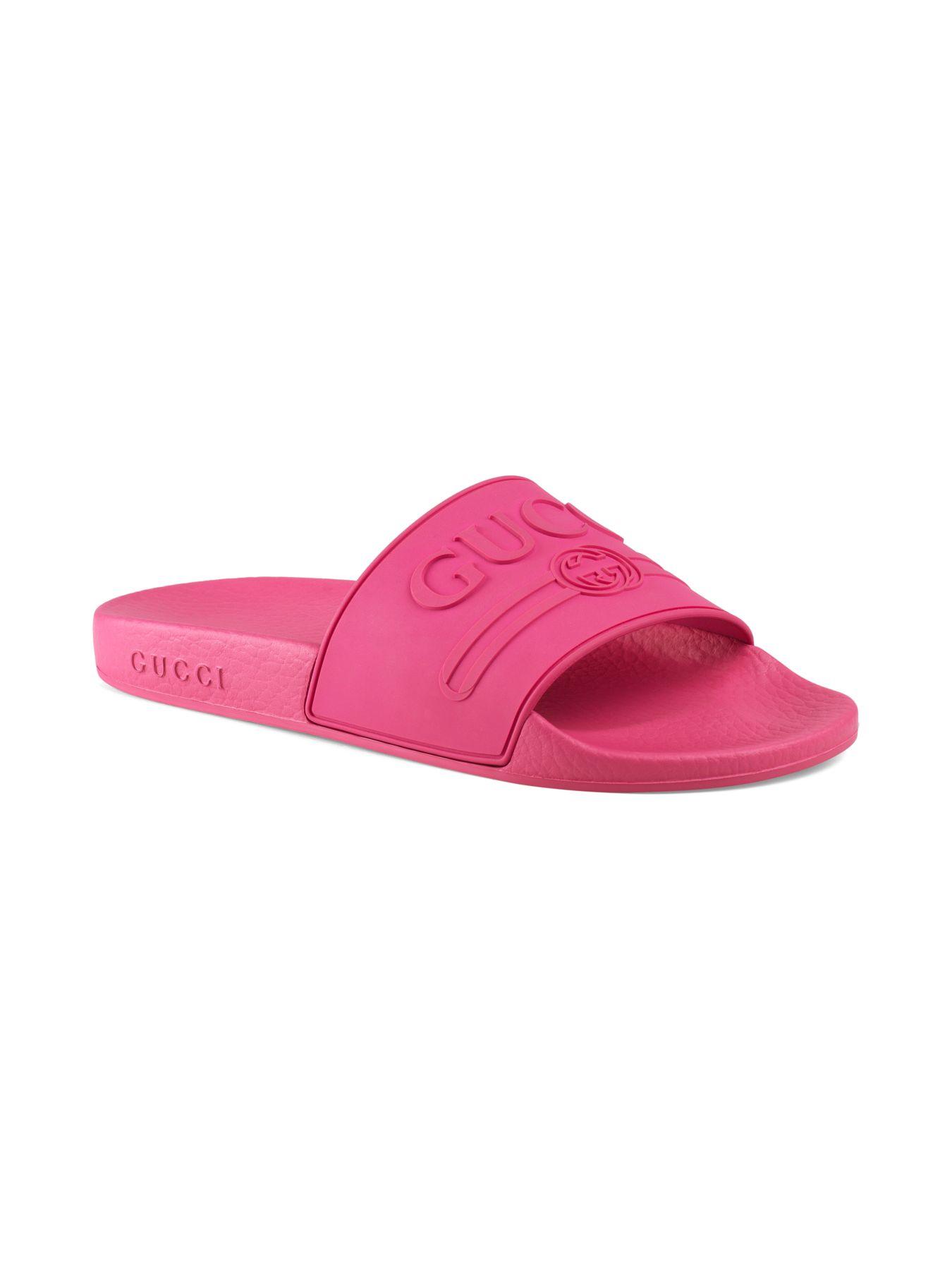 pink gucci slides cheap