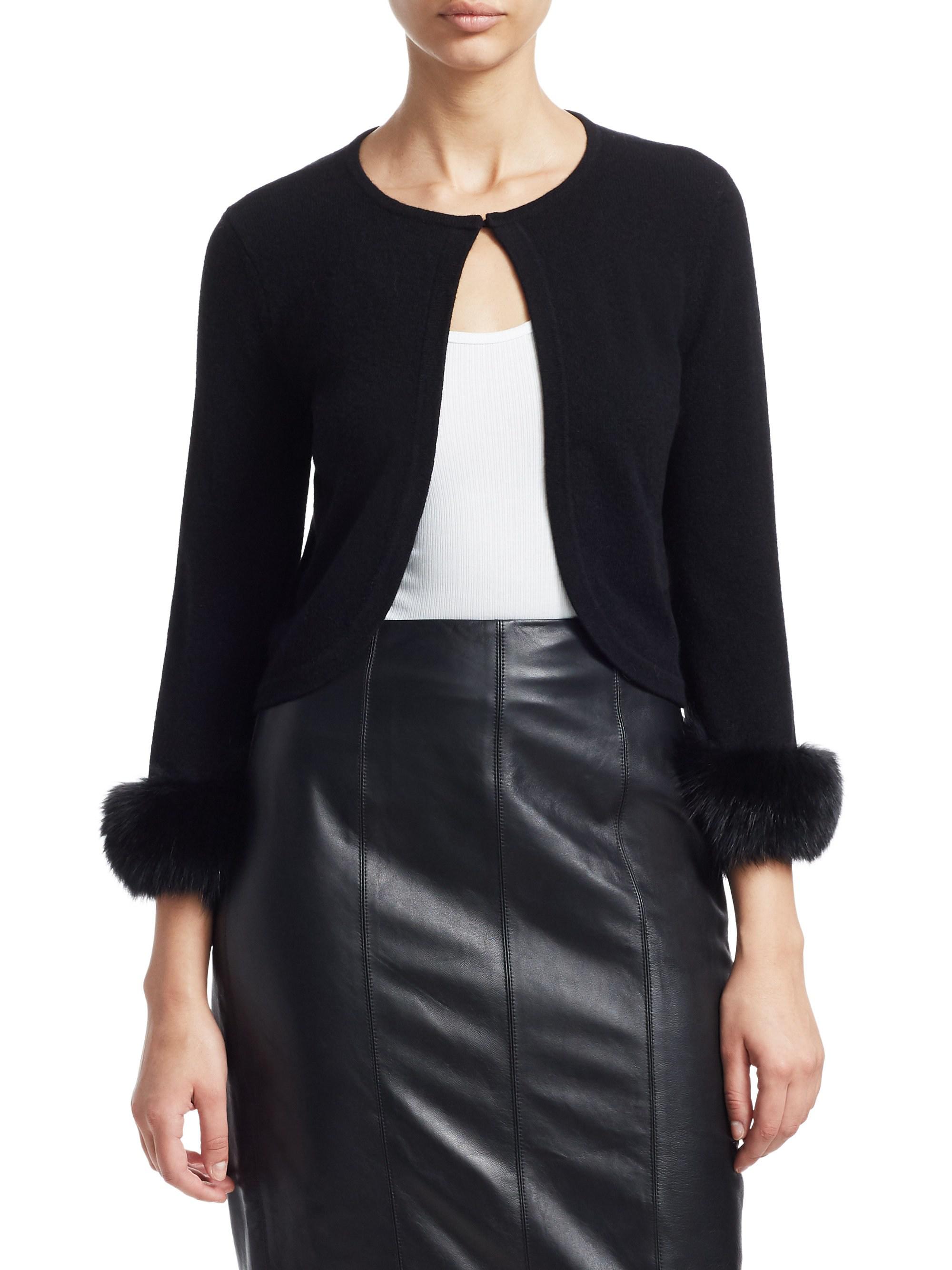 cardigan with fur cuffs