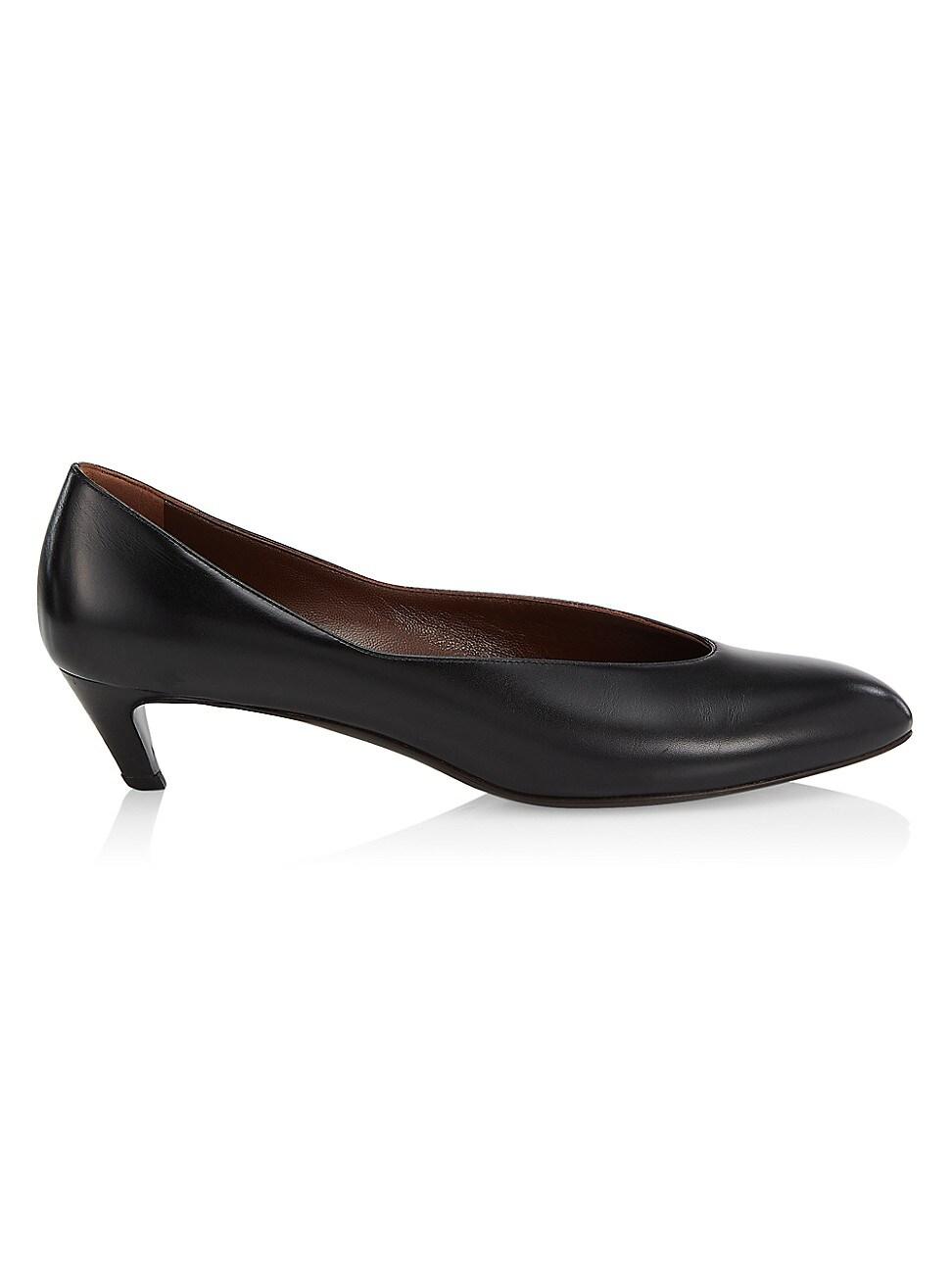 The Row Leather Almond Toe Pumps in Black Lyst