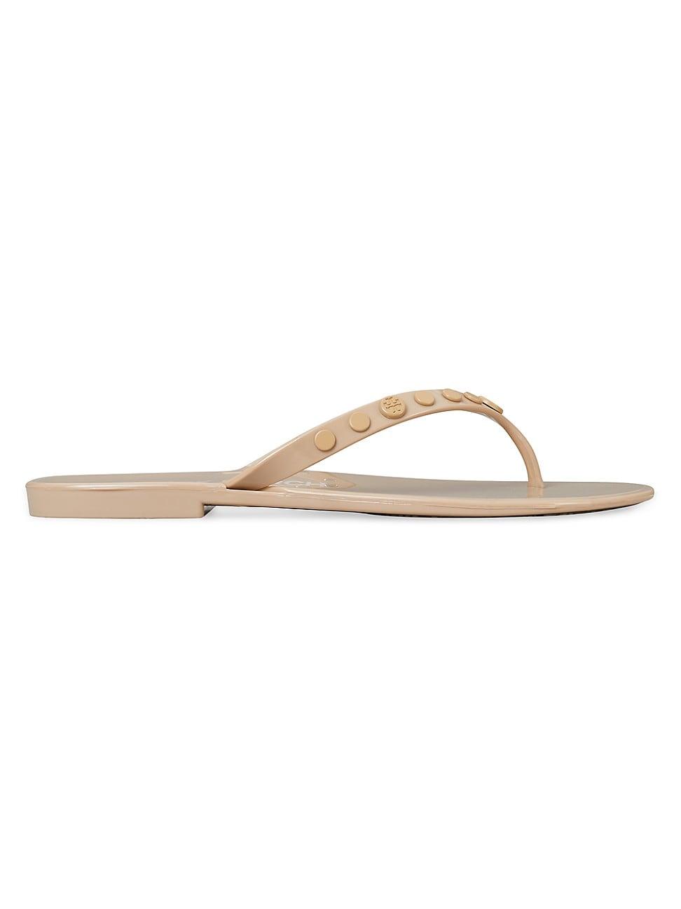 Tory Burch Studded Jelly Thong Sandals in White | Lyst