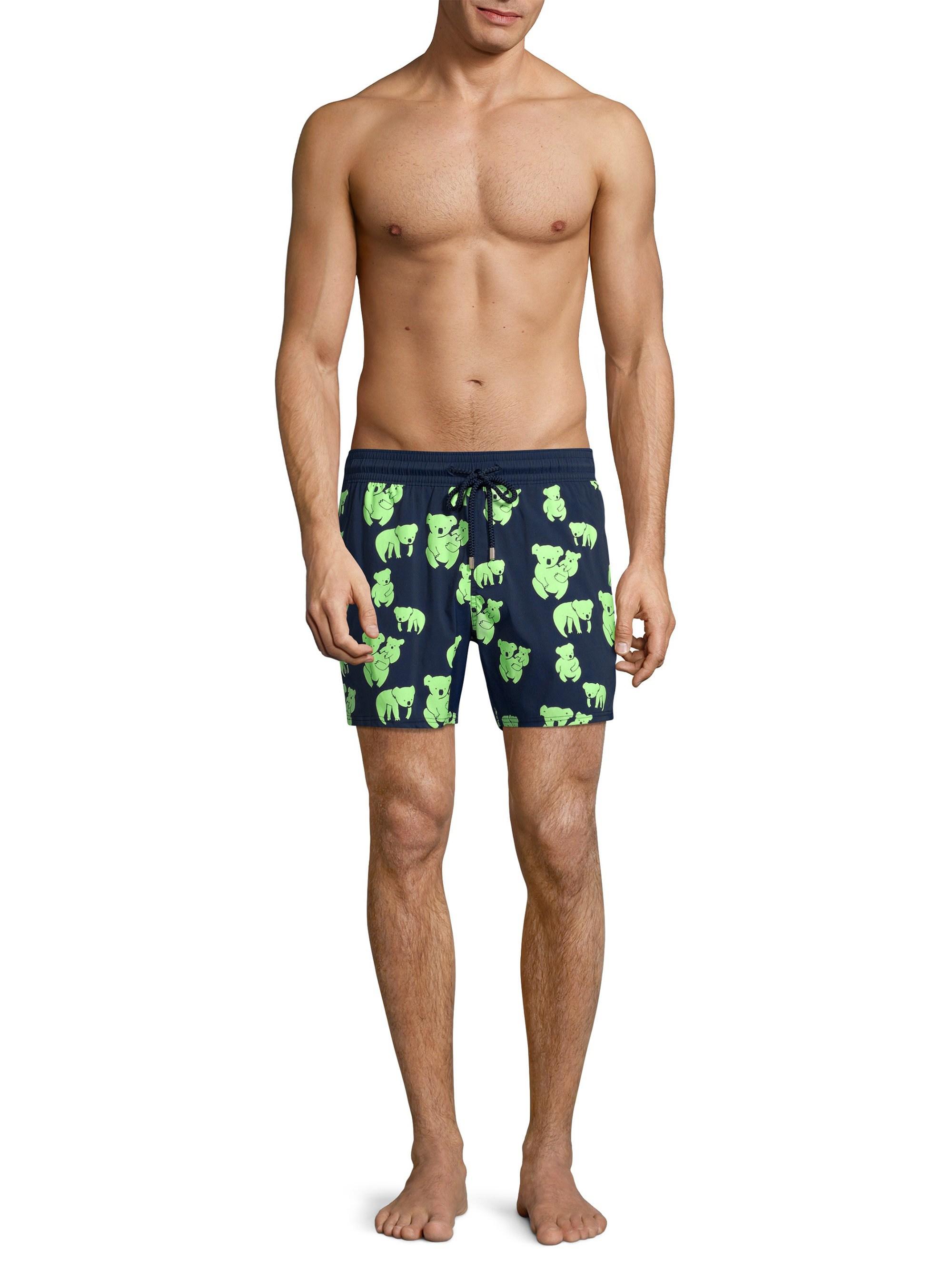 Lyst Vilebrequin Men's Moorea Neon Koala Print Swim Trunks Navy in
