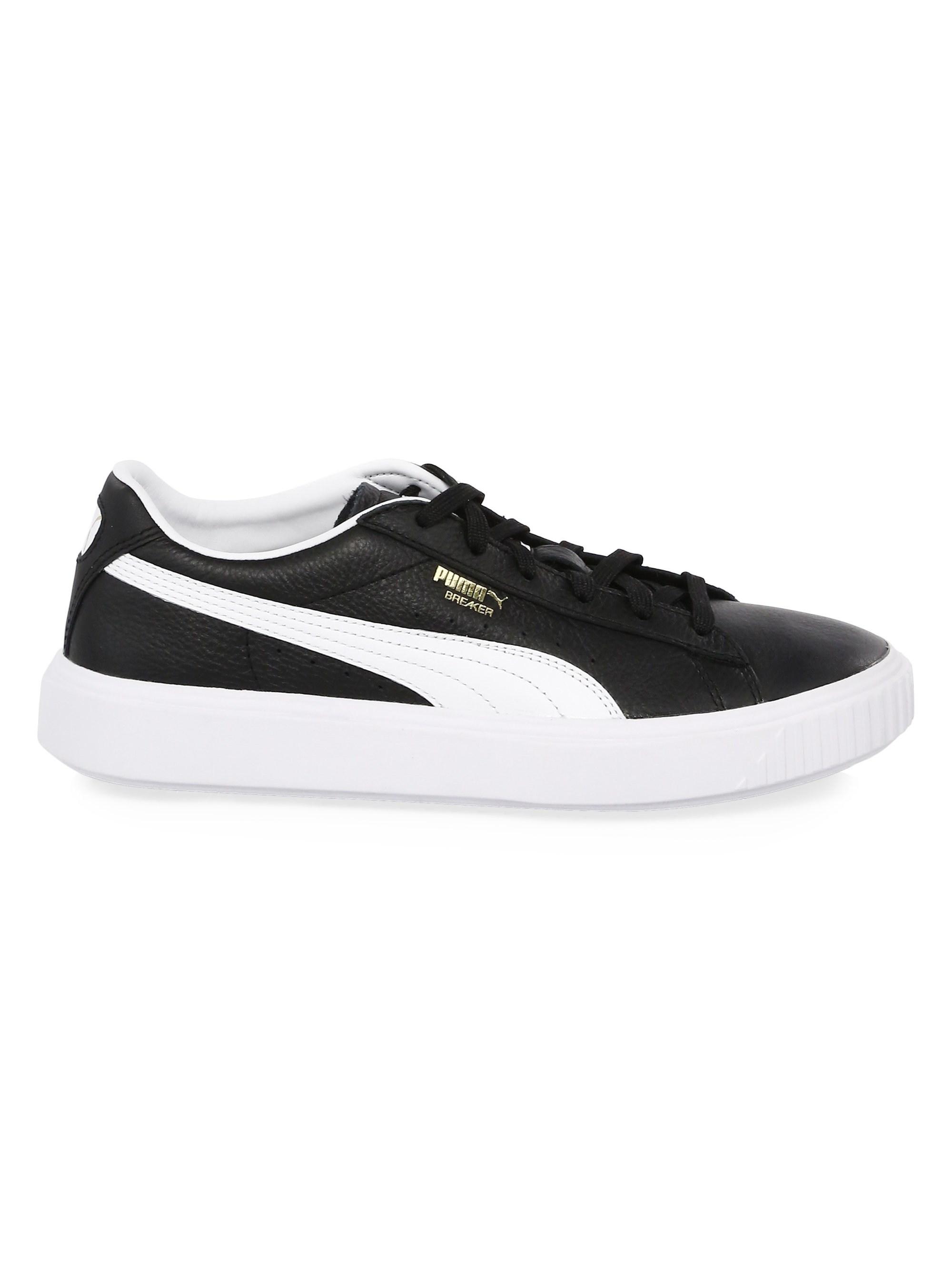 PUMA Men's Breaker Leather Low-top Sneakers - Black White for Men - Lyst