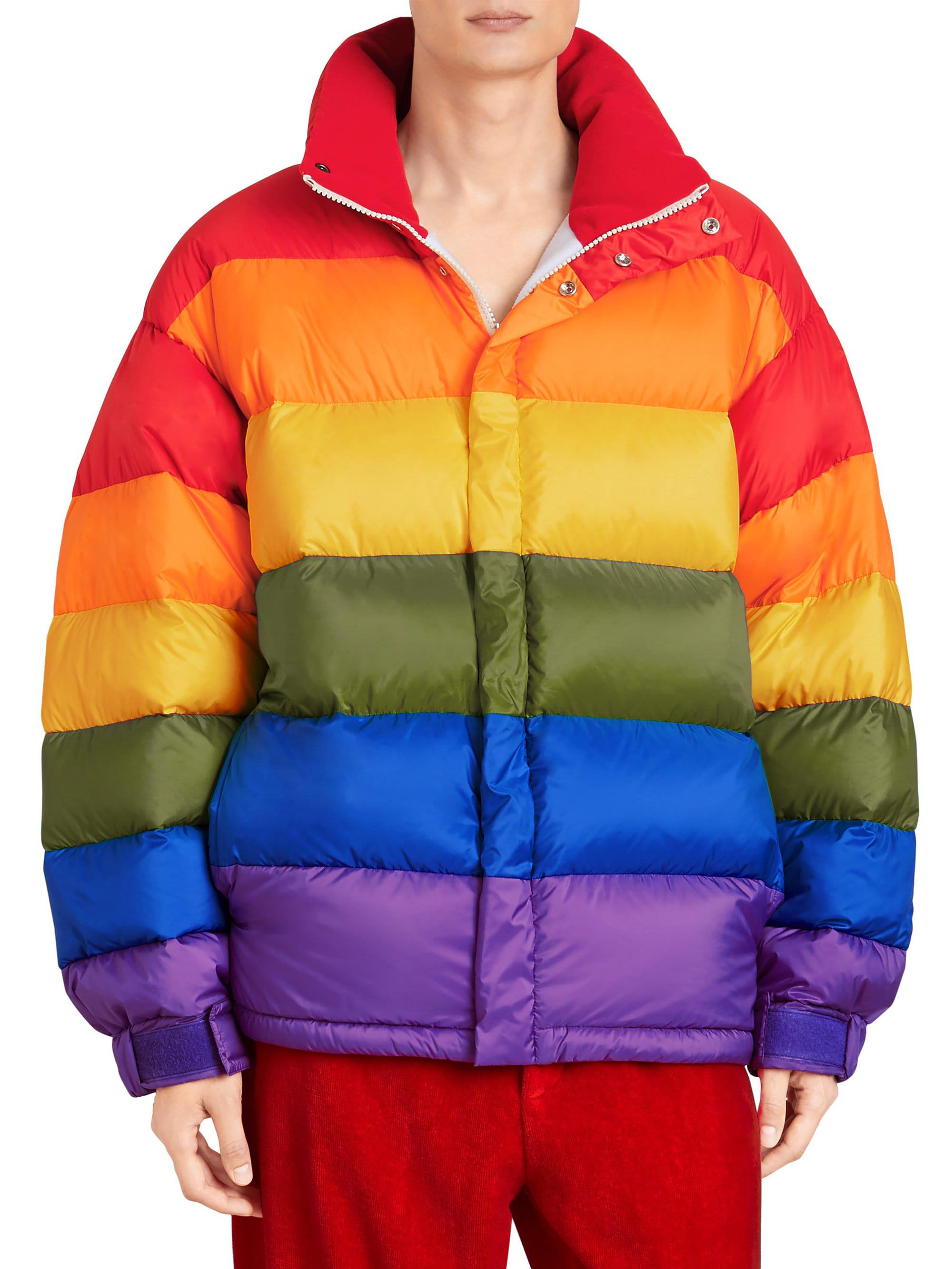 Burberry Rainbow Colorblock Down Puffer Coat for Men | Lyst