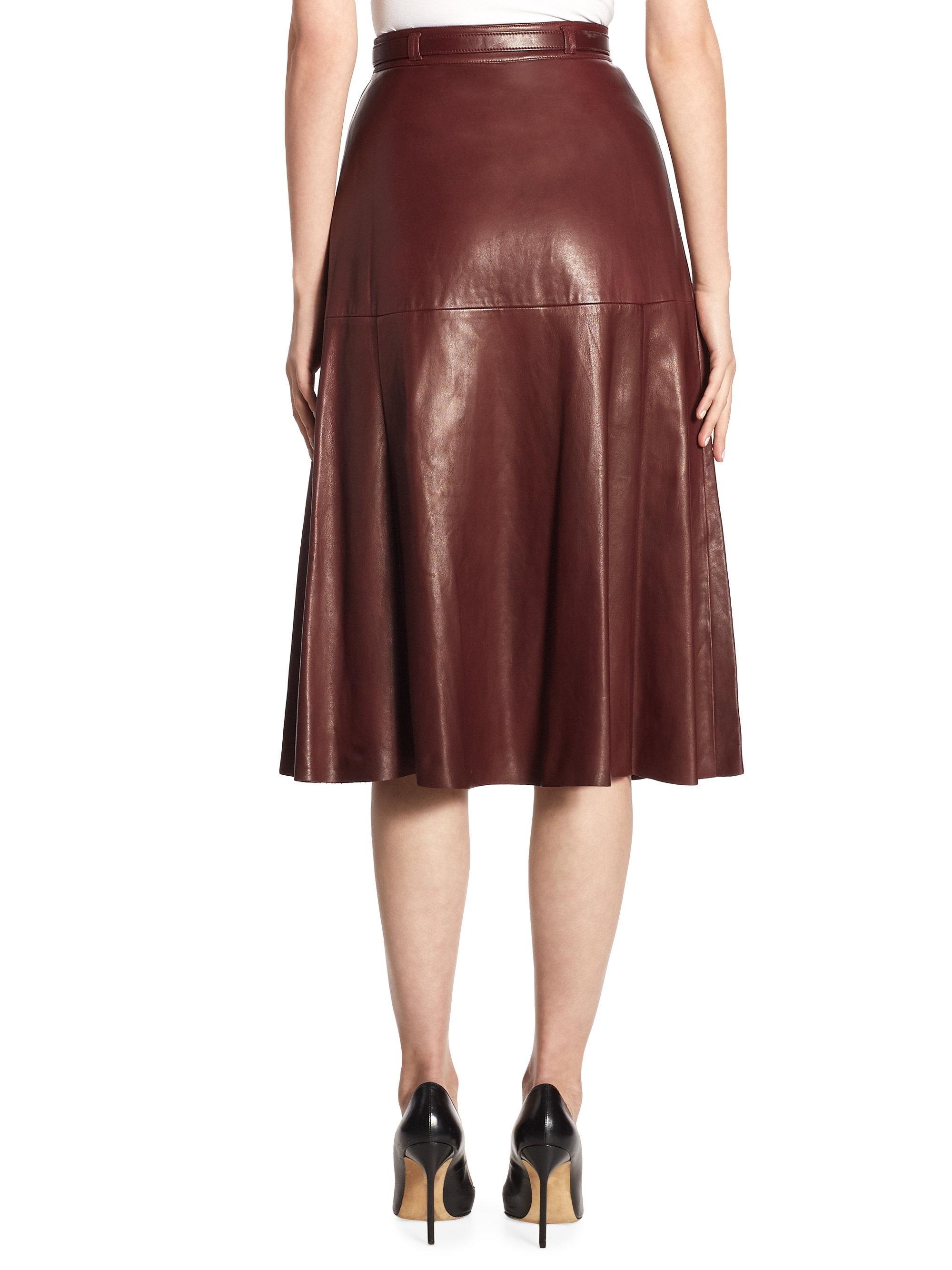 Ralph Lauren Collection Carlotta Leather Skirt - Lyst