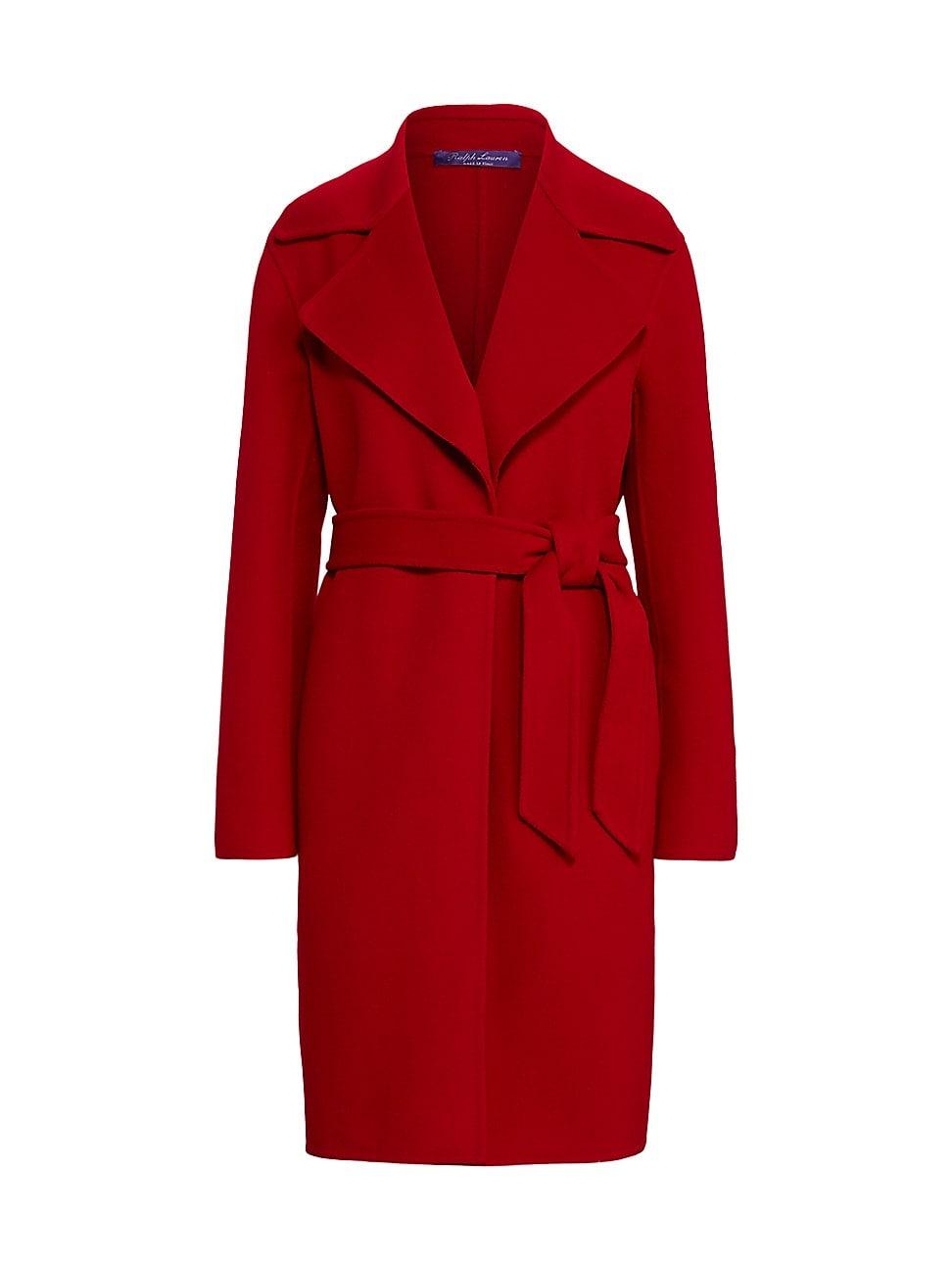 Ralph Lauren Collection Cameo Wool-cashmere Wrap Coat in Red | Lyst