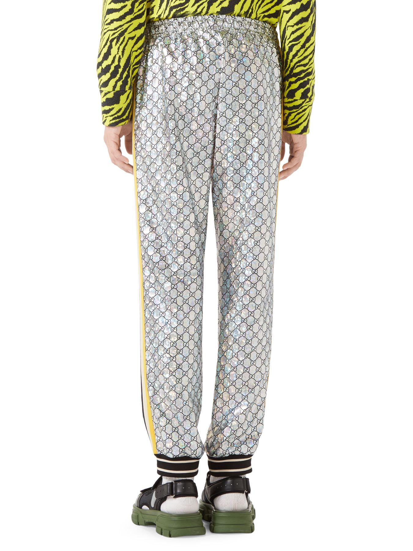 laminated sparkling gg jersey jogging pant
