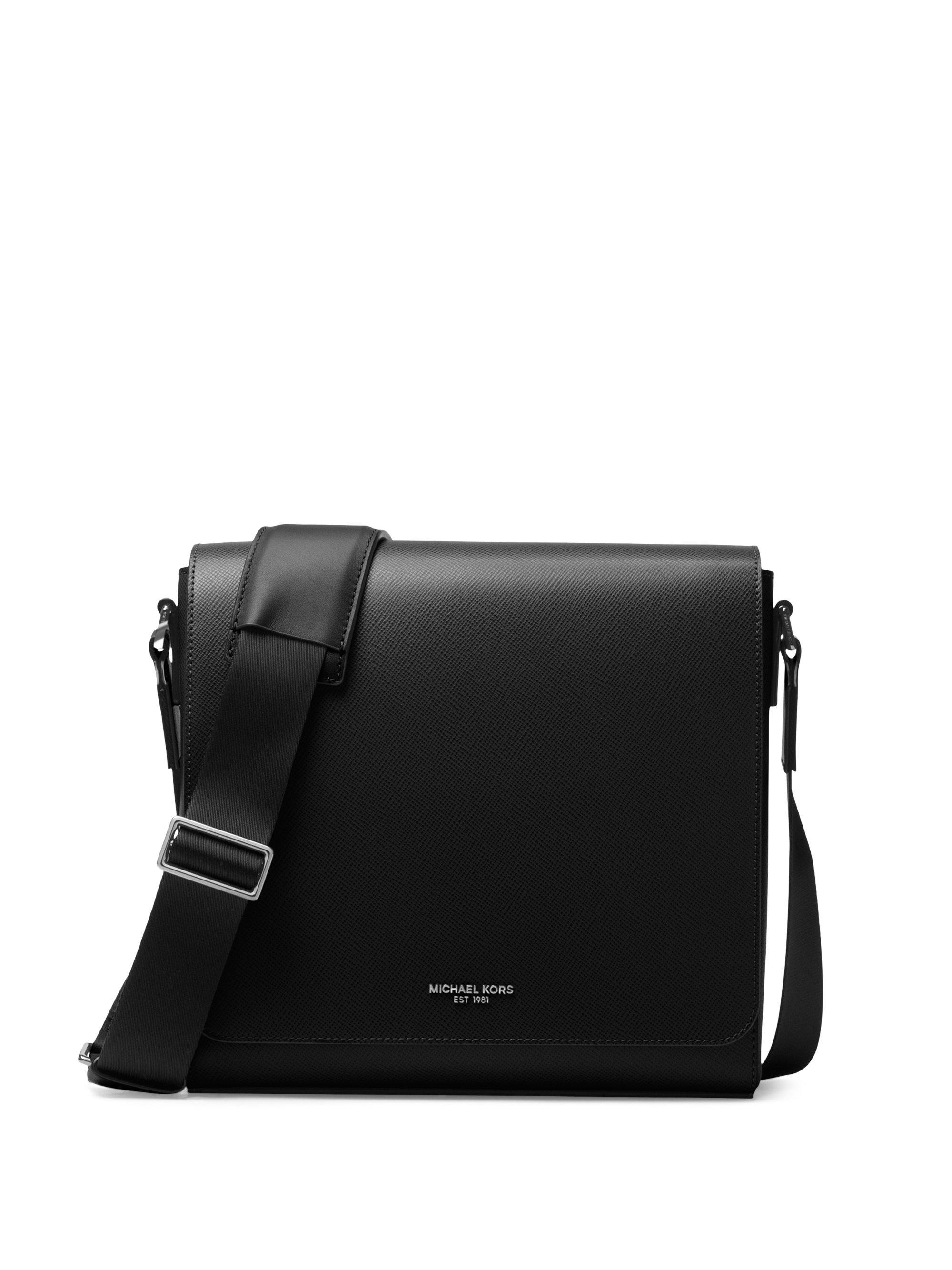 michael kors leather messenger bag