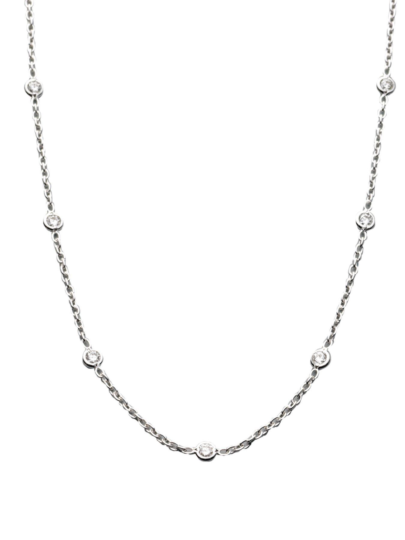 Roberto Coin Diamond & 18k White Gold Station Necklace in Metallic - Lyst