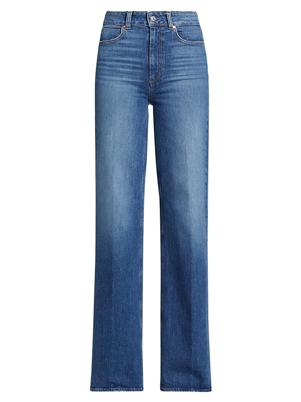 PAIGE Sasha High-rise Stretch Wide-leg Jeans in Blue | Lyst