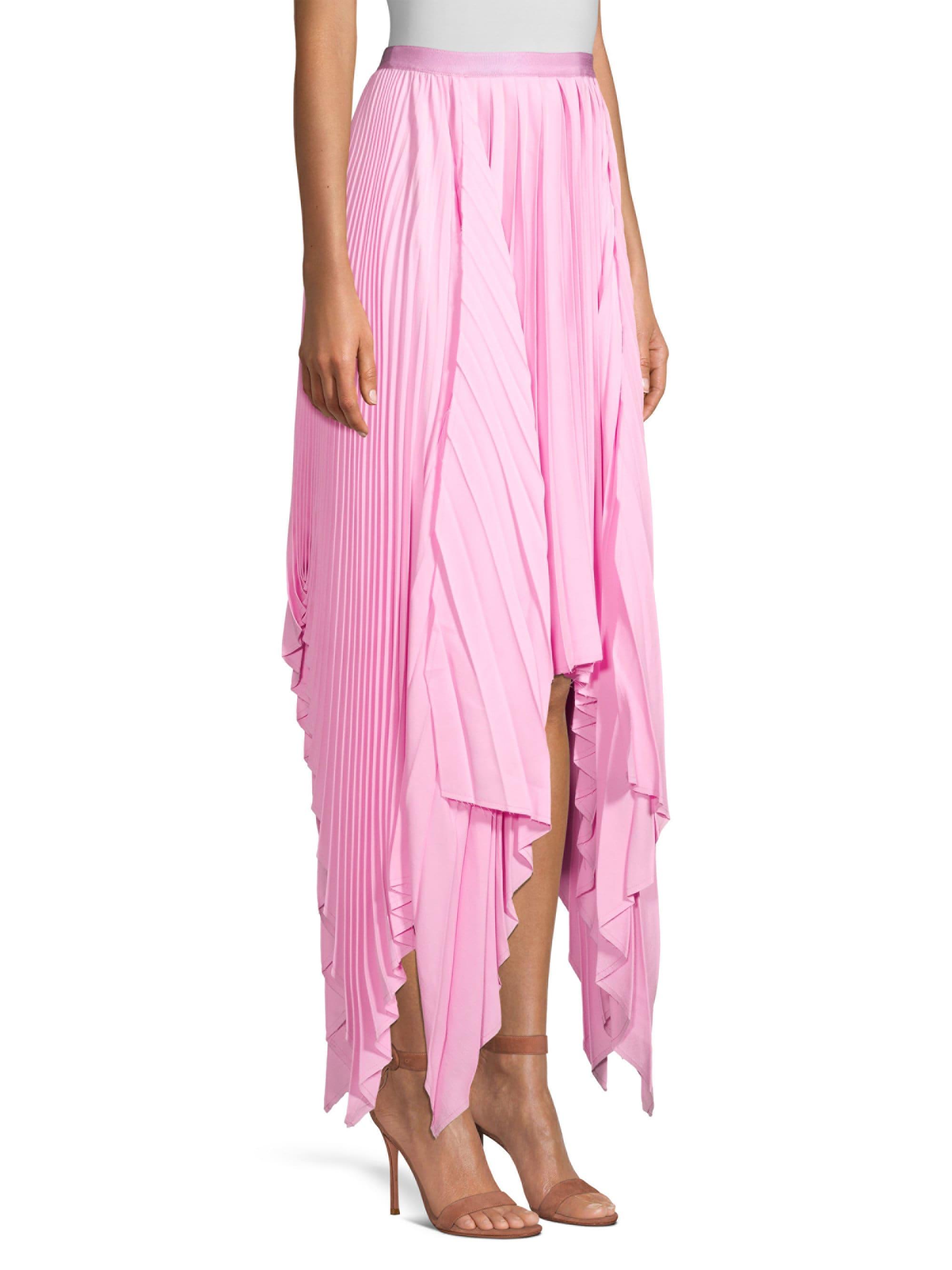 Pleated Handkerchief Hem Dress
