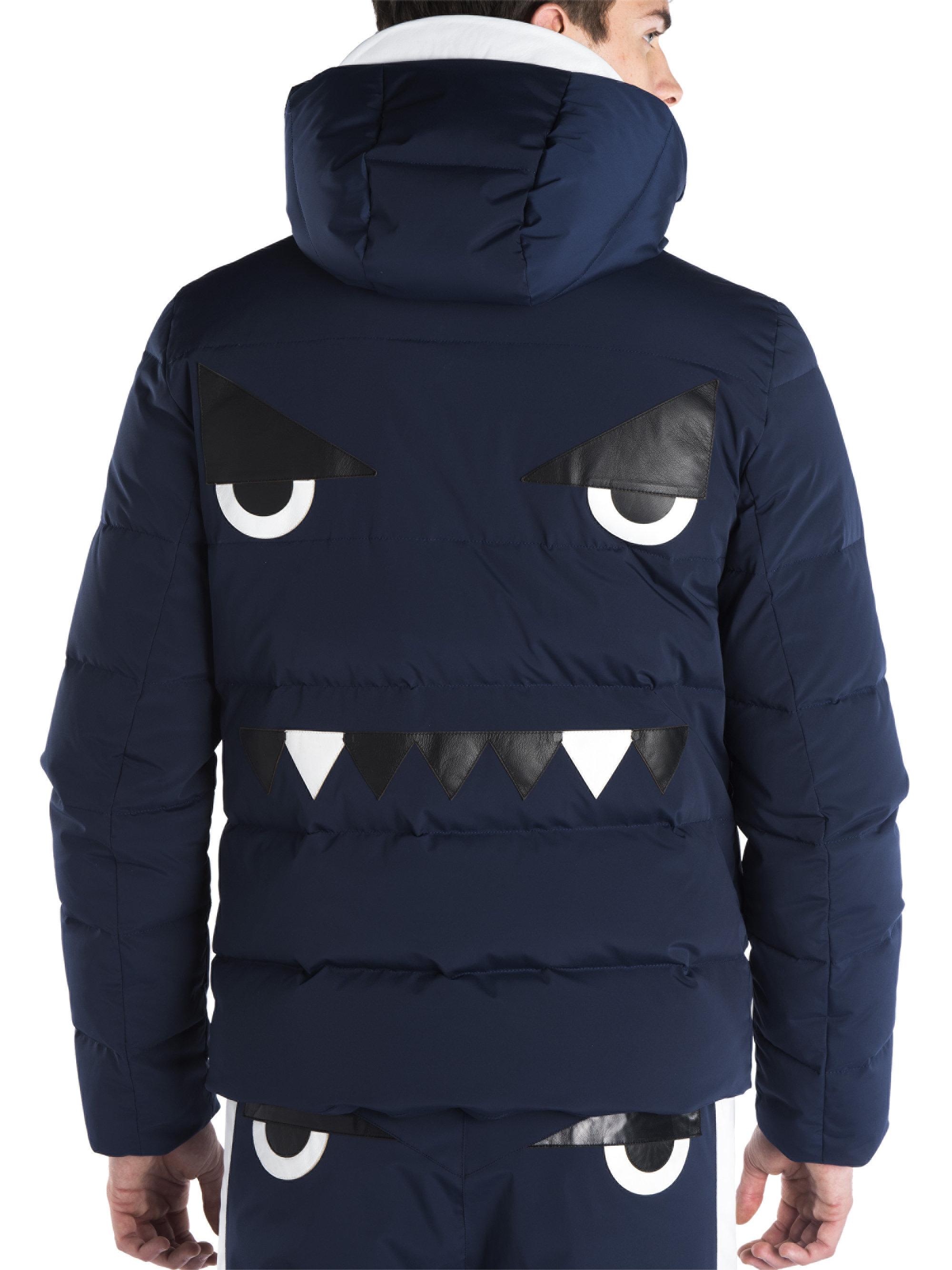 Fendi Puffer Monster Eyes Jacket in Blue for Men - Lyst