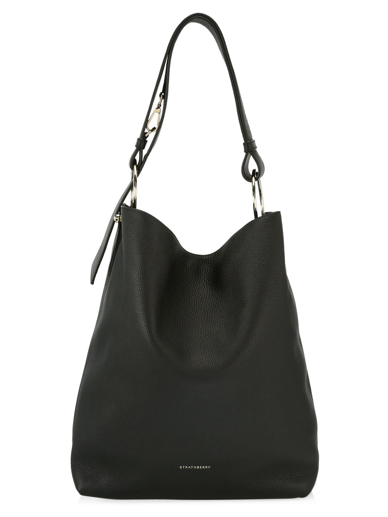 Strathberry Lana Leather Hobo Bag in Black - Lyst