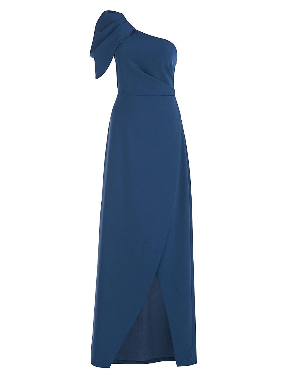 Kay Unger Briana Draped Oneshoulder Gown in Blue Lyst