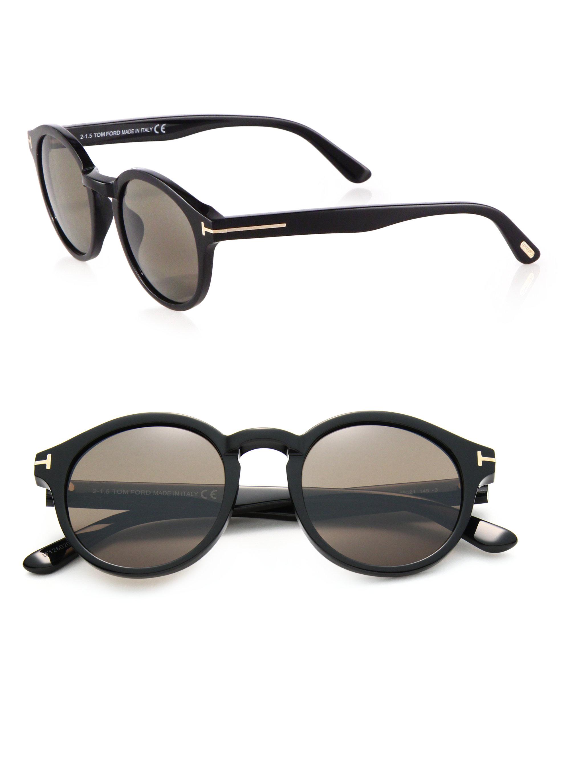 Lyst Tom Ford Lucho Round 49mm Sunglasses In Black For Men 