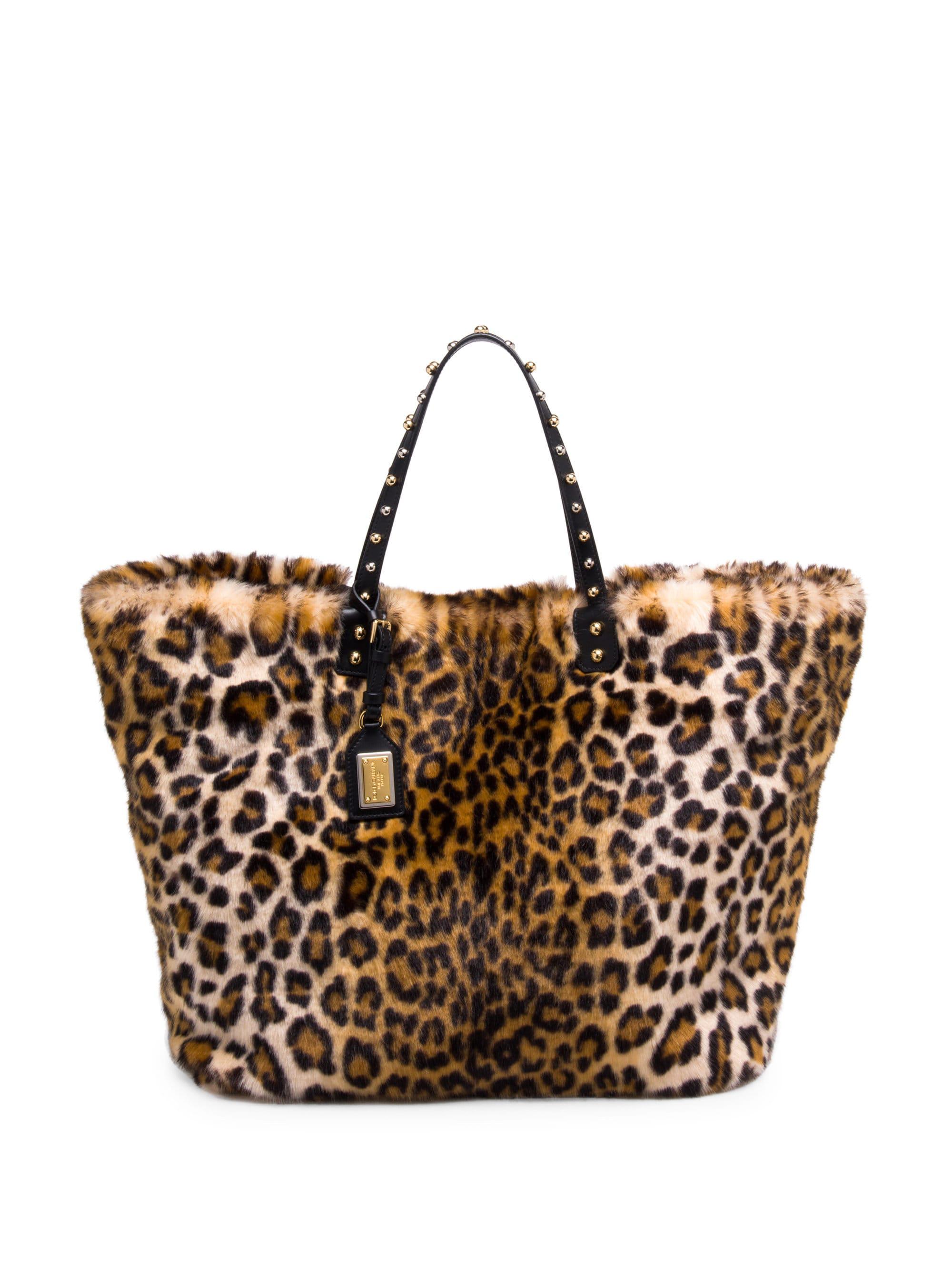 Dolce & Gabbana Faux-fur Leopard-print Tote - Lyst