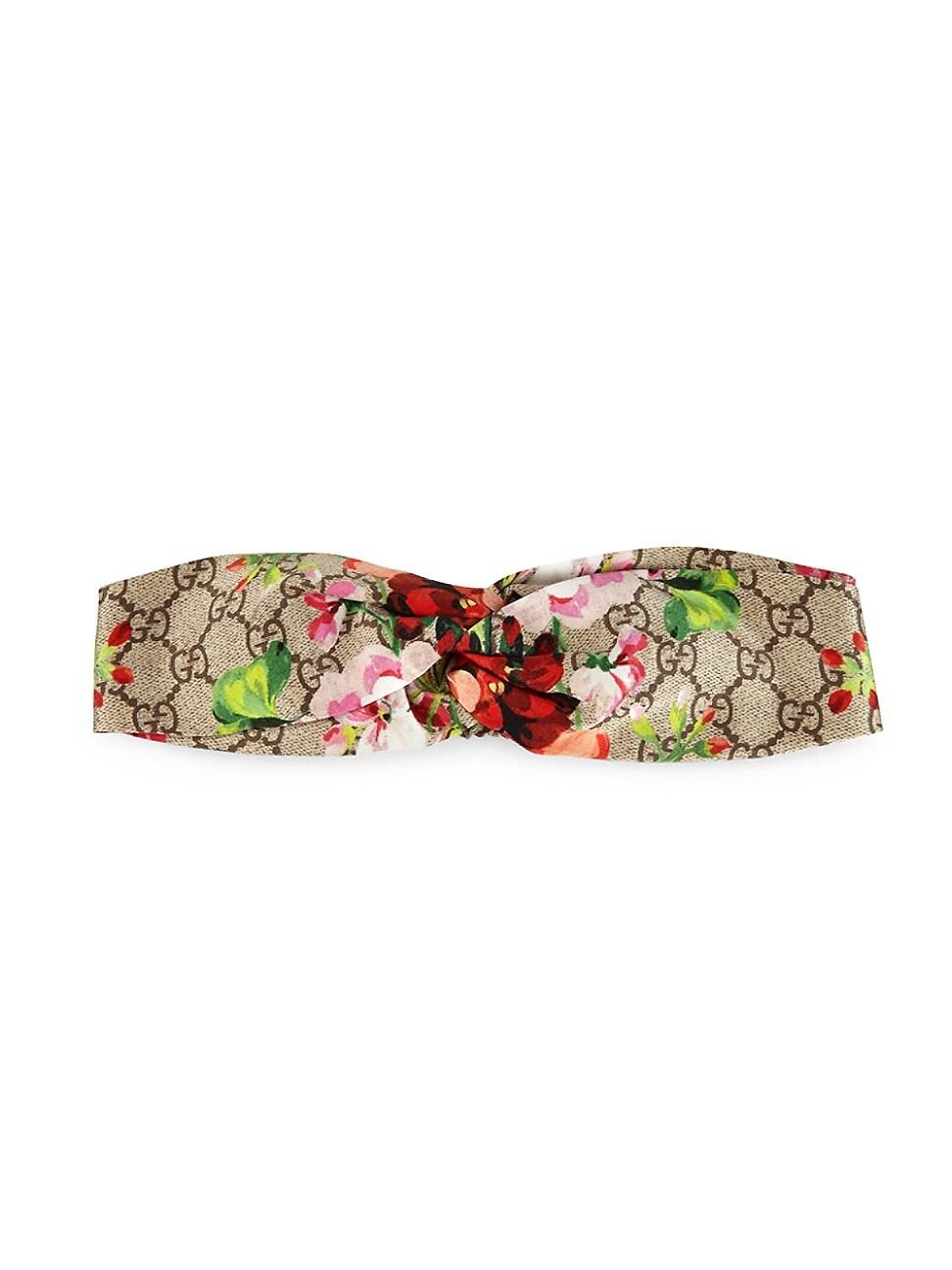 Productiecentrum Peave Factuur Gucci Floral Silk Headband in Brown | Lyst