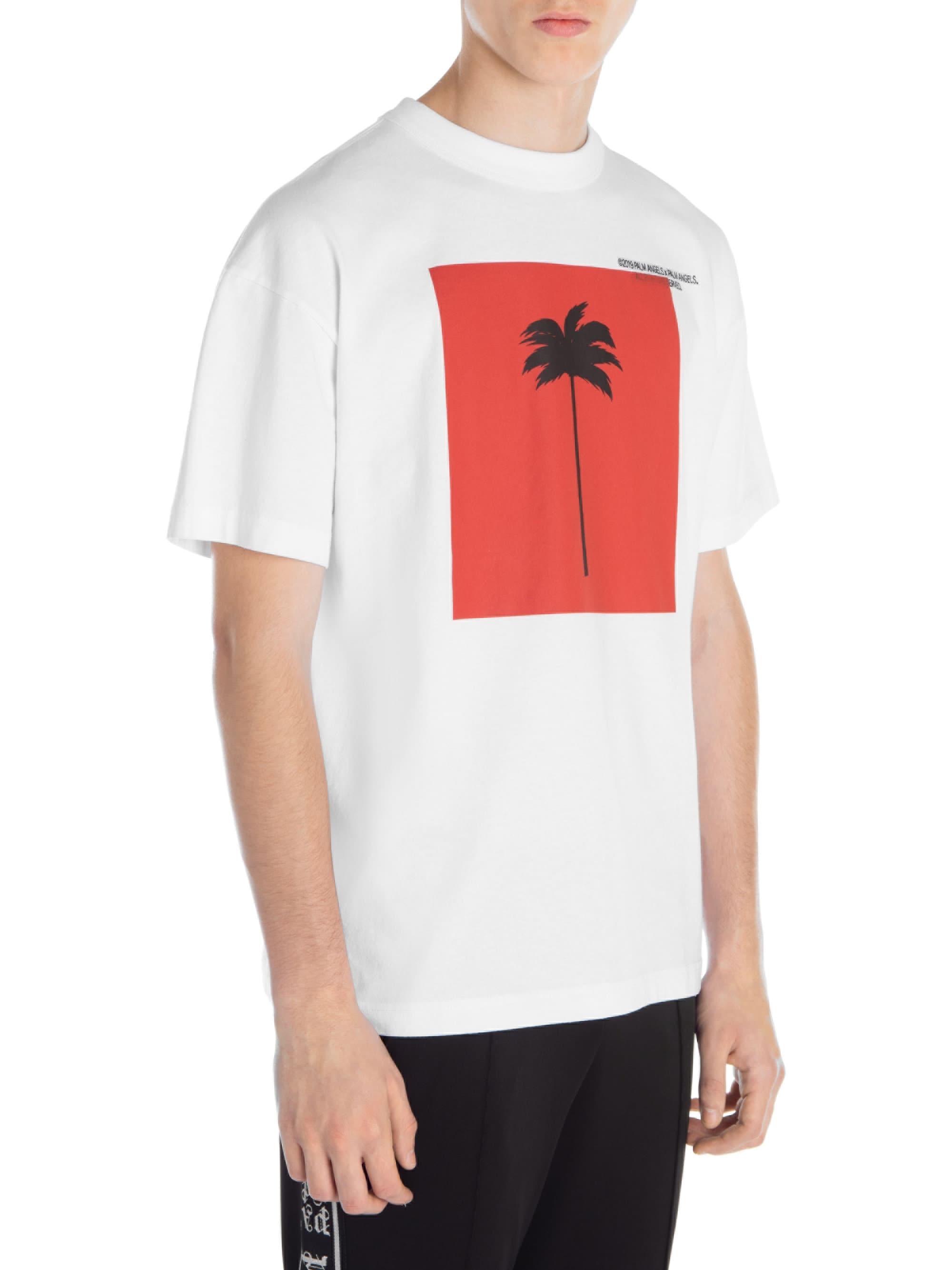 Palm Angels Big Palm X Palm Cotton Tee in White for Men - Save 26% - Lyst