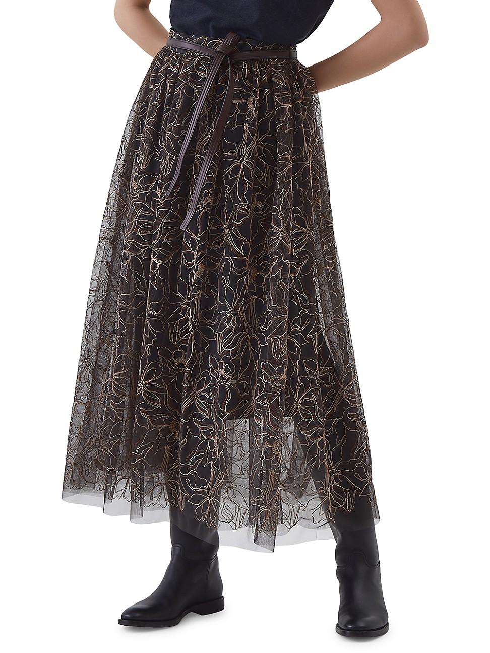brunello cucinelli tulle skirt