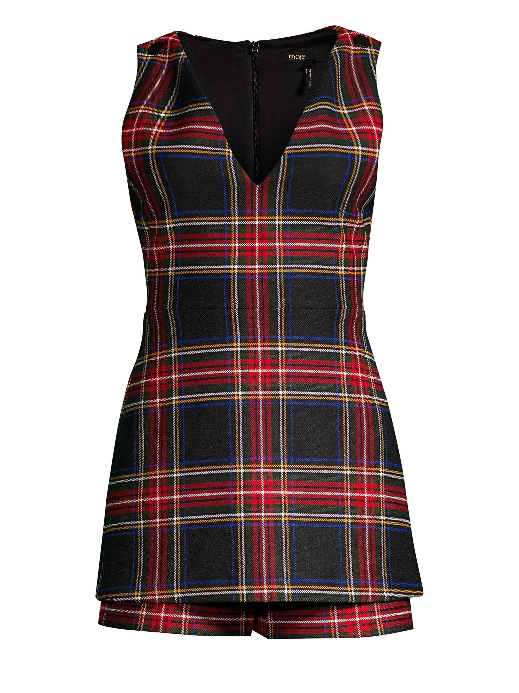 plaid romper womens