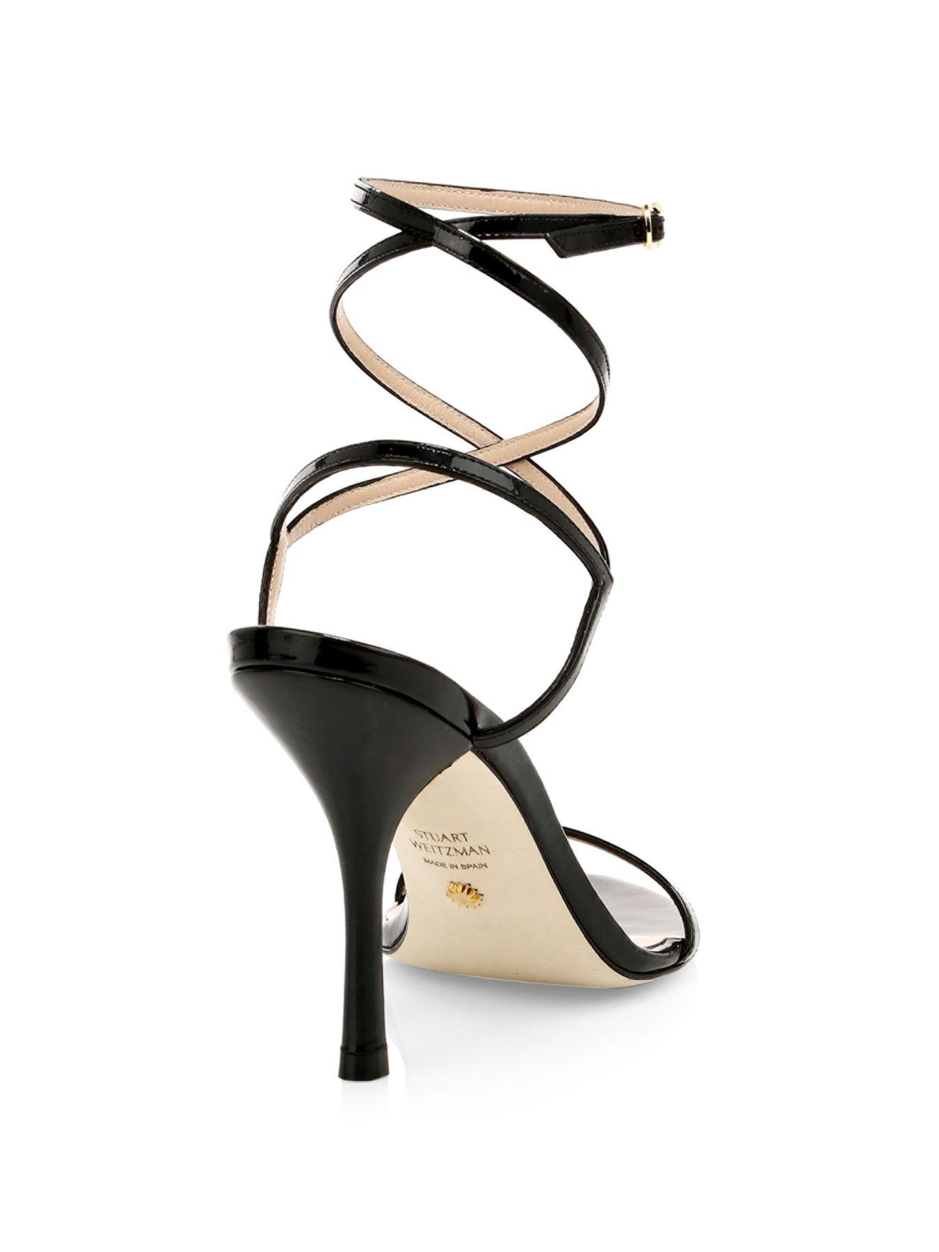 stuart weitzman black patent sandals