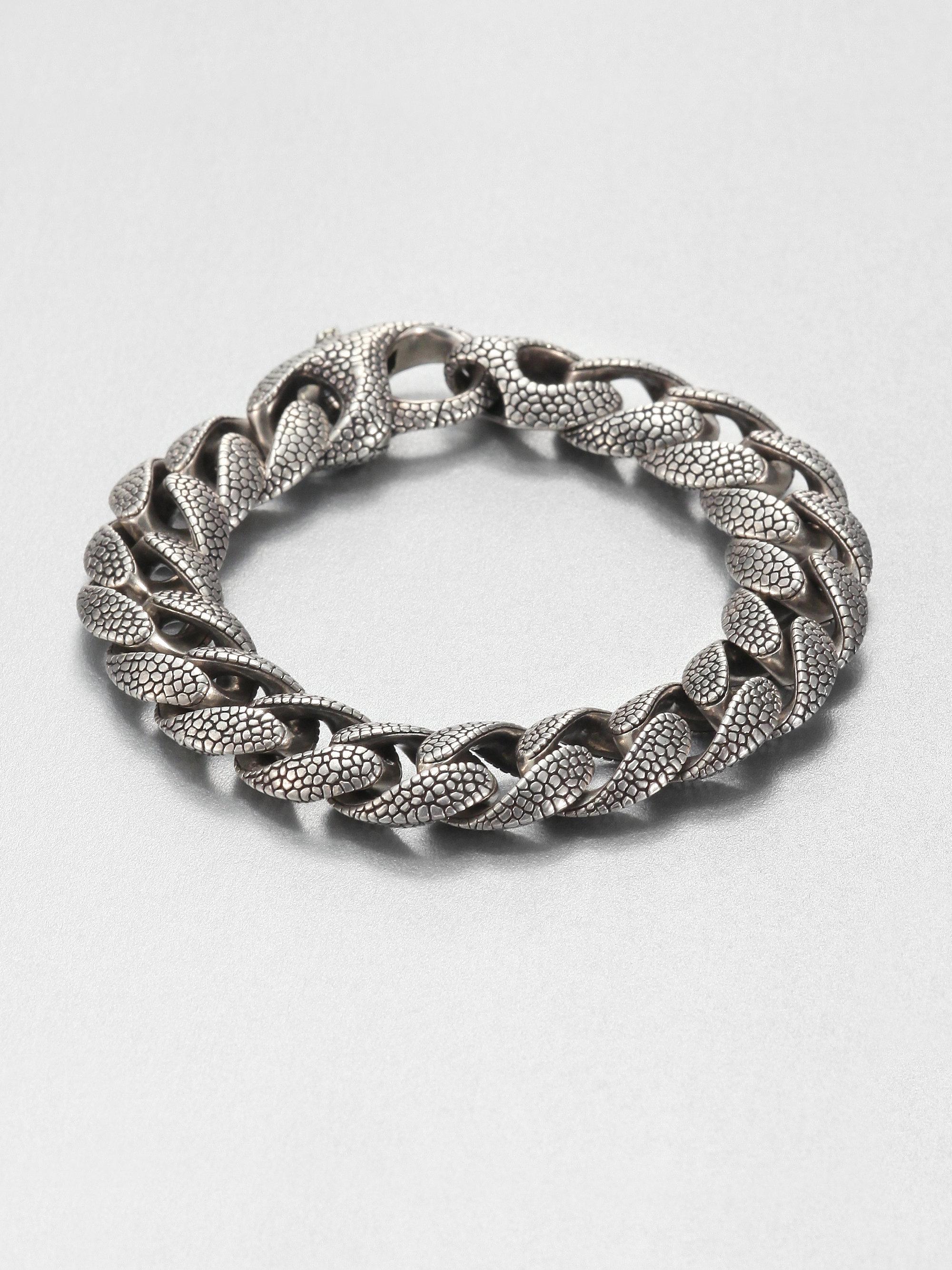 Stephen Webster Silver Rayskin Curb Link Bracelet In Stephen Webster Silver Rayskin Curb Link Bracelet In