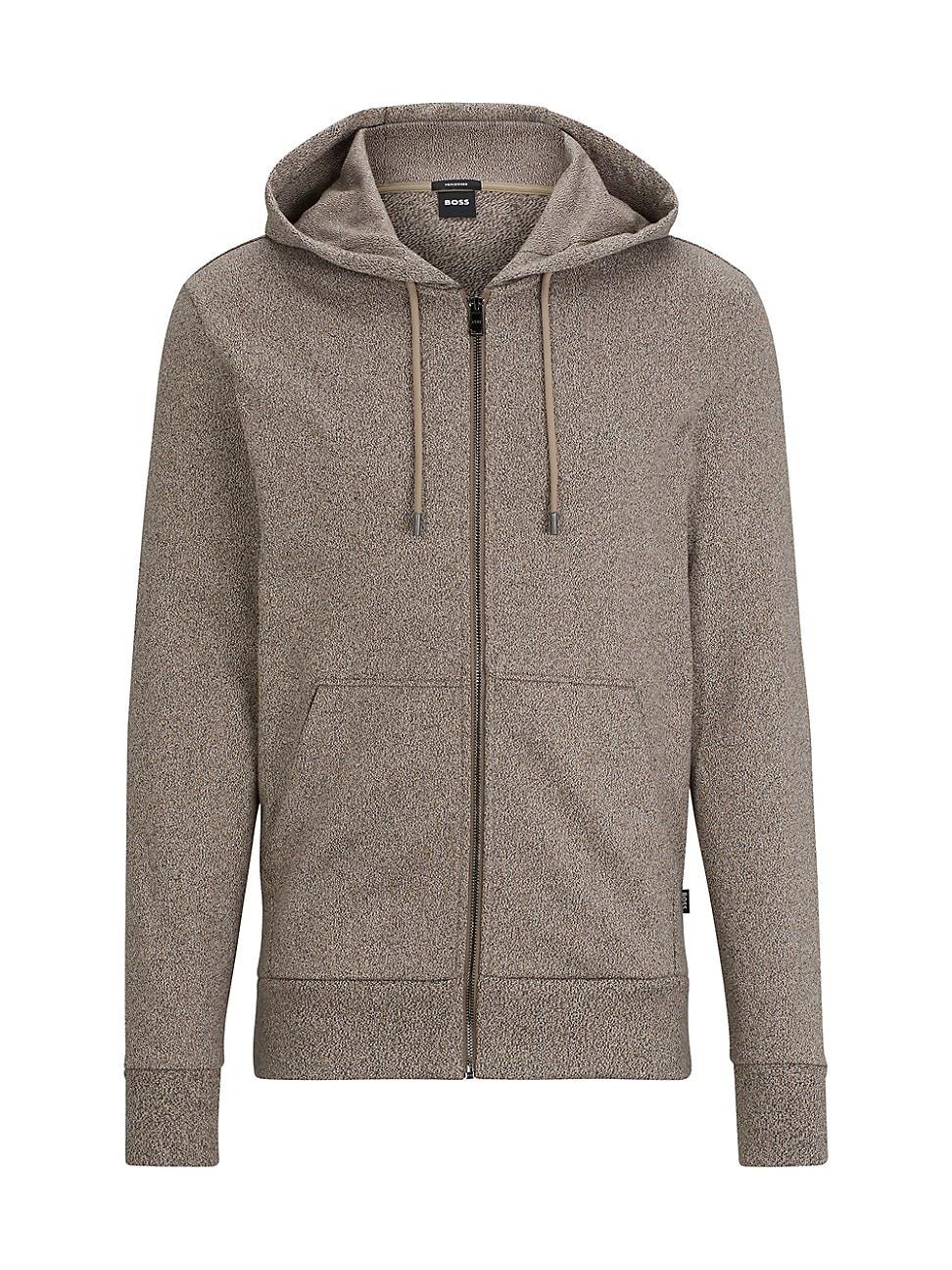 BOSS by HUGO BOSS Regular-fit Zip-up Hoodie In Mouliné French Terry in Gray  for Men | Lyst