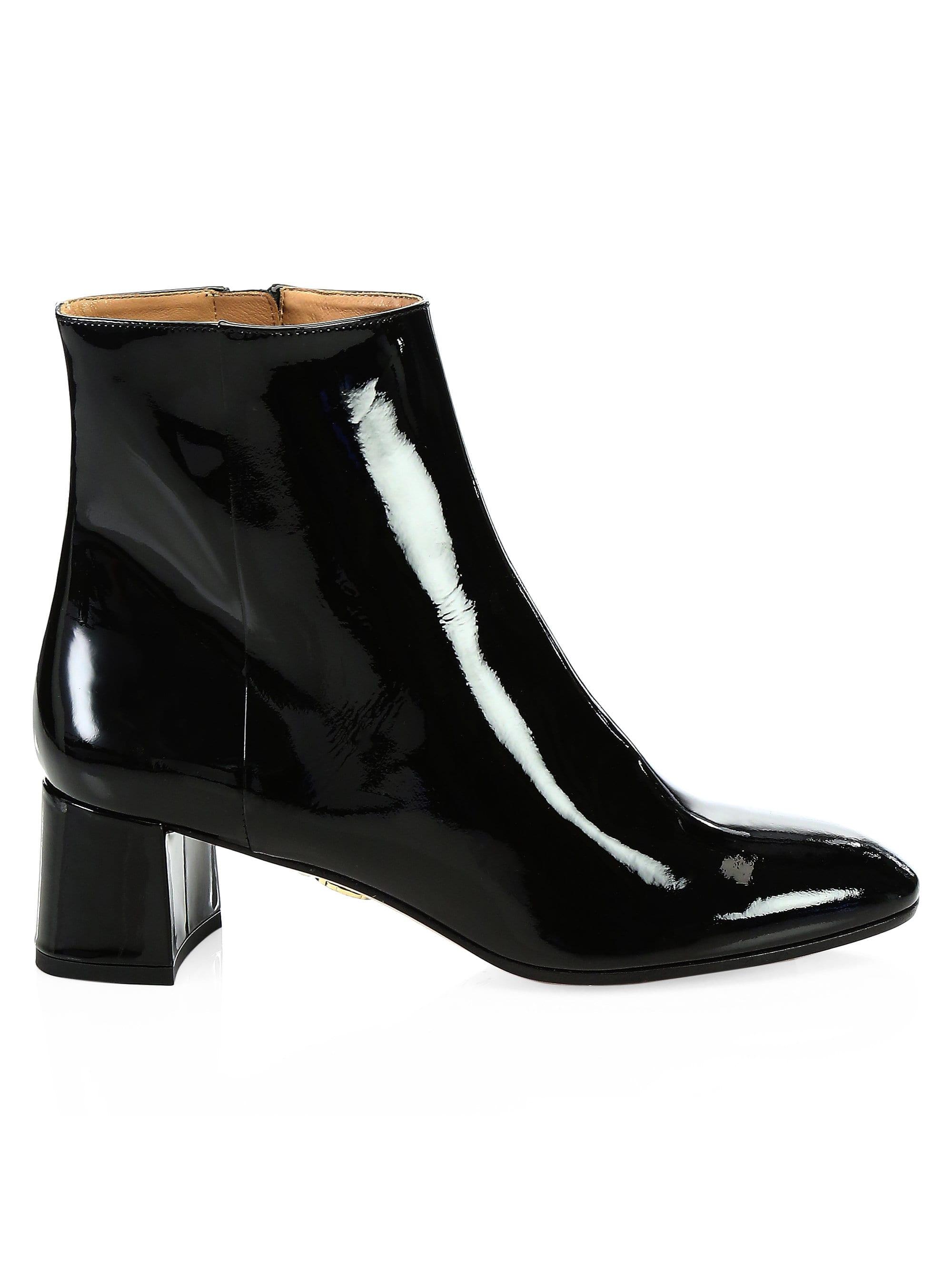 Aquazzura Women's Grenelle Patent Leather Ankle Boots - Black - Lyst
