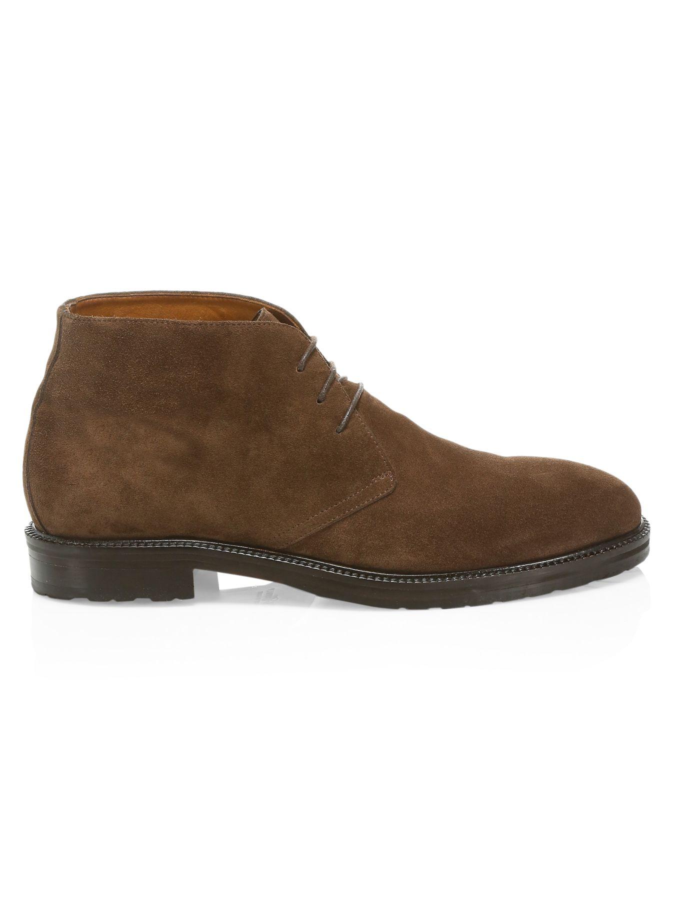 Saks Fifth Avenue Collection Suede Chukka Boots in Brown for Men - Lyst