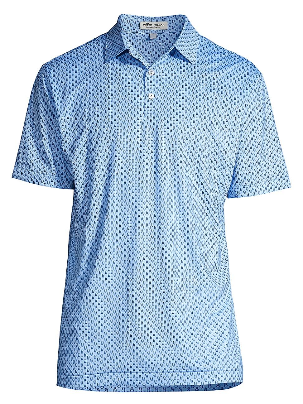 Peter Millar Synthetic Men's Taxes Skull-print Jersey Polo Shirt 