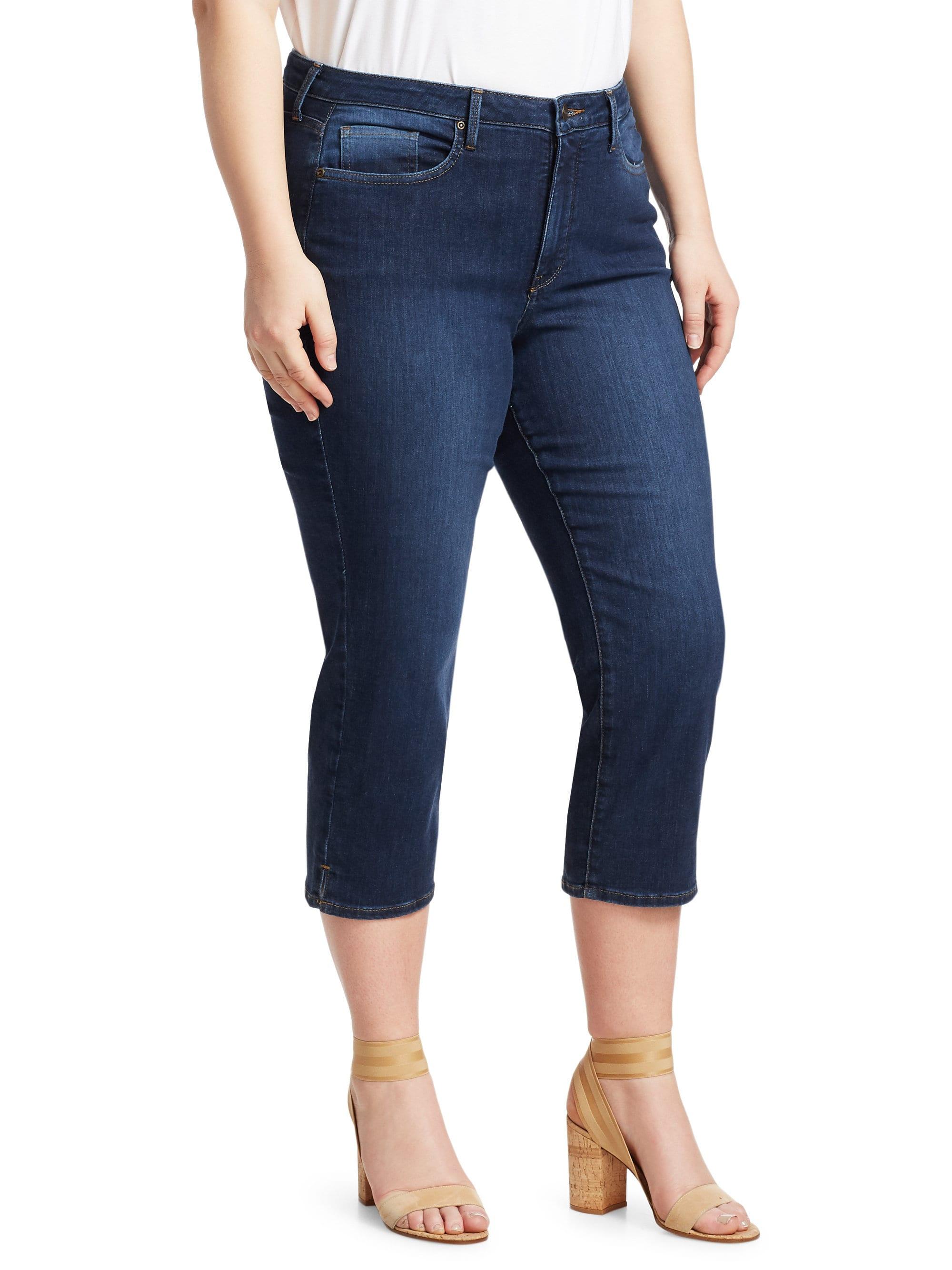 NYDJ Capri Side Slit Jeans in Blue - Lyst