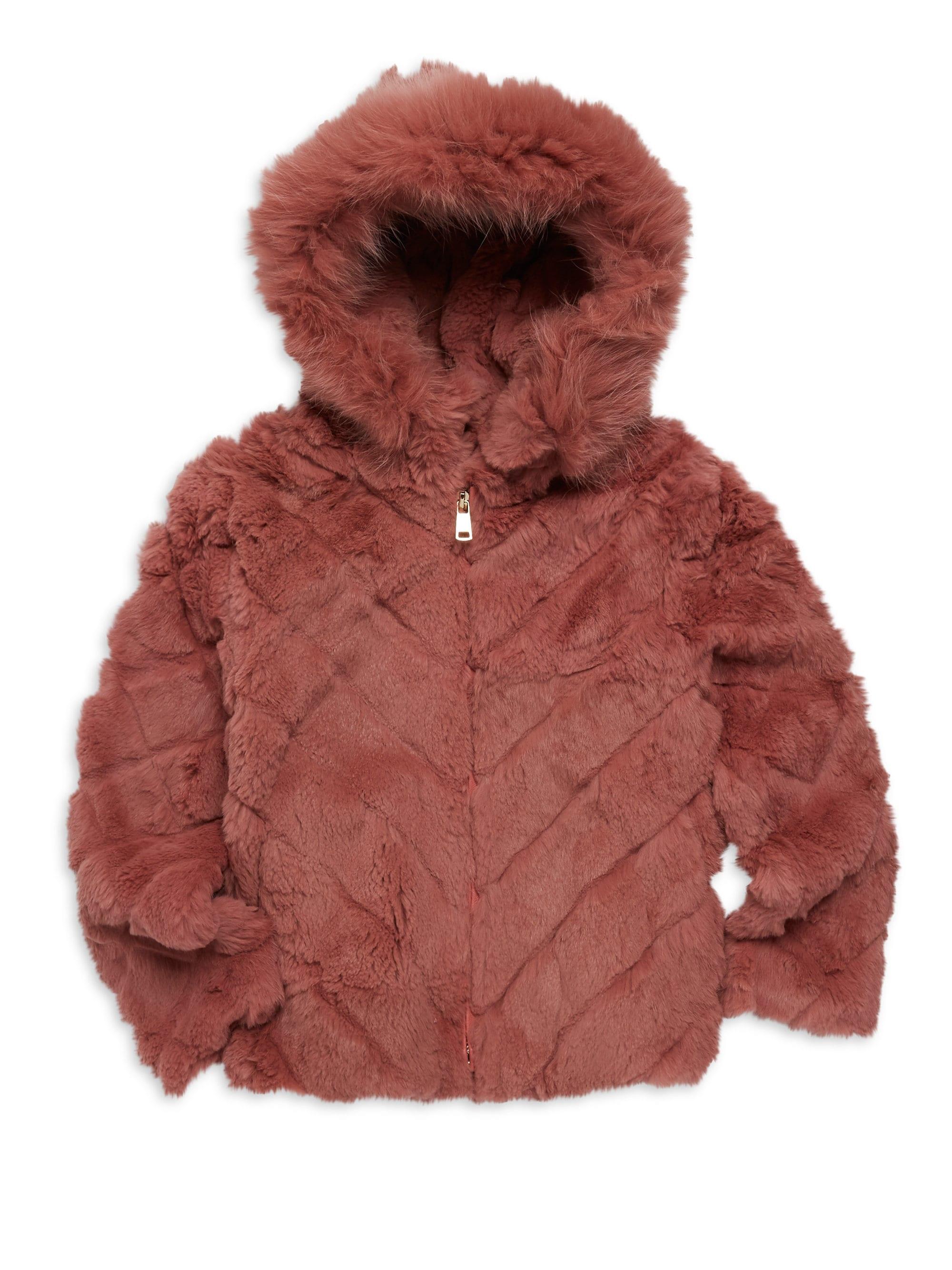 little girl rabbit fur coat