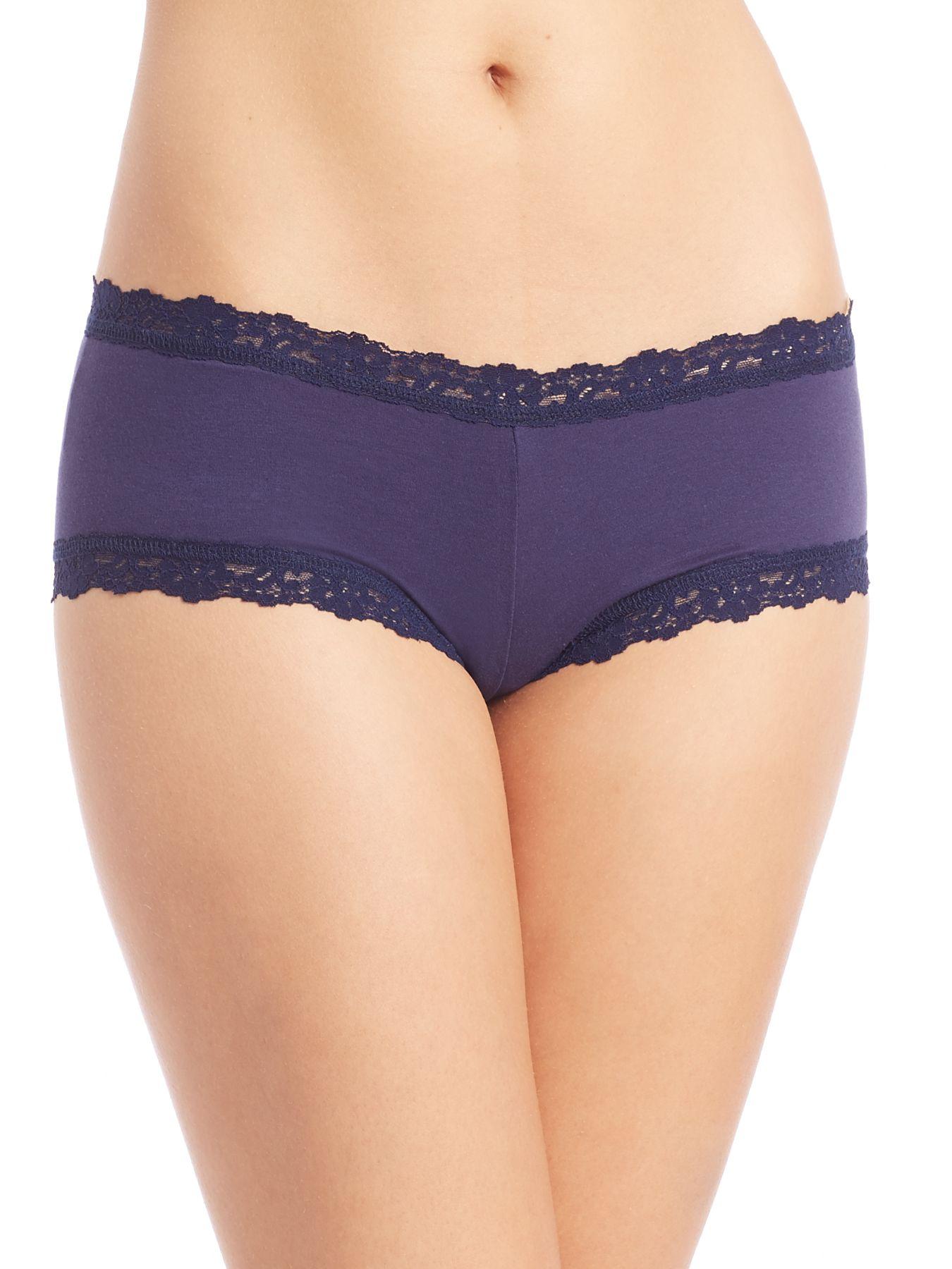 Hanky Panky Lacetrim Organic Cotton Boyshorts in Navy (Blue) Lyst