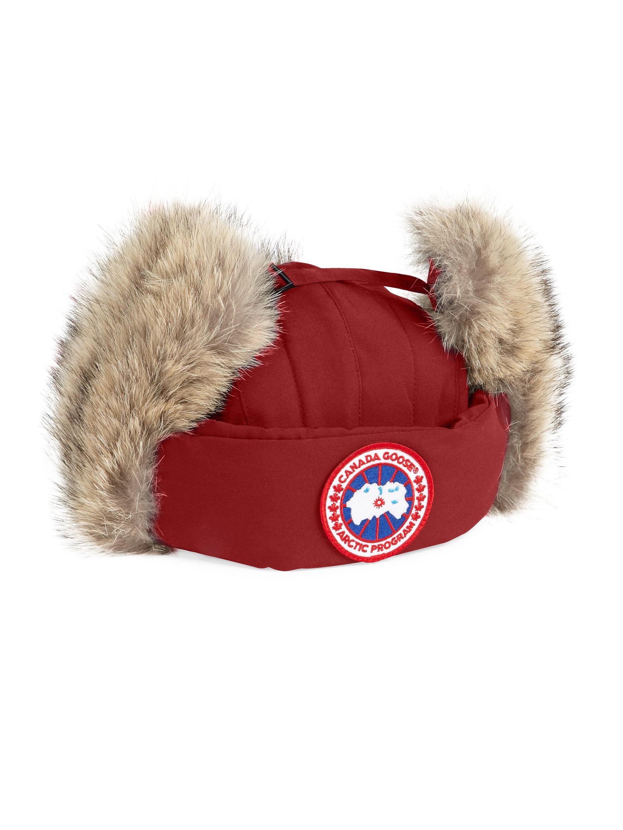 canada goose aviator hat red canada goose aviator hat red