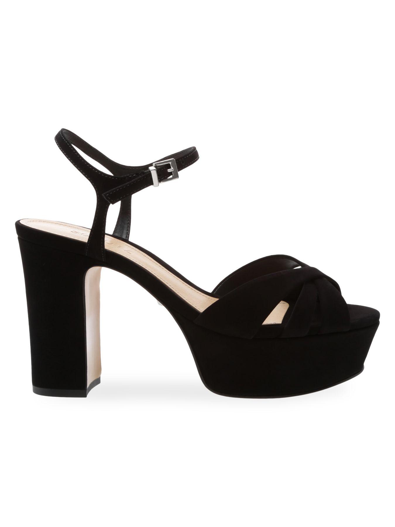 Schutz Keefa Suede Platform Sandals in Black - Lyst