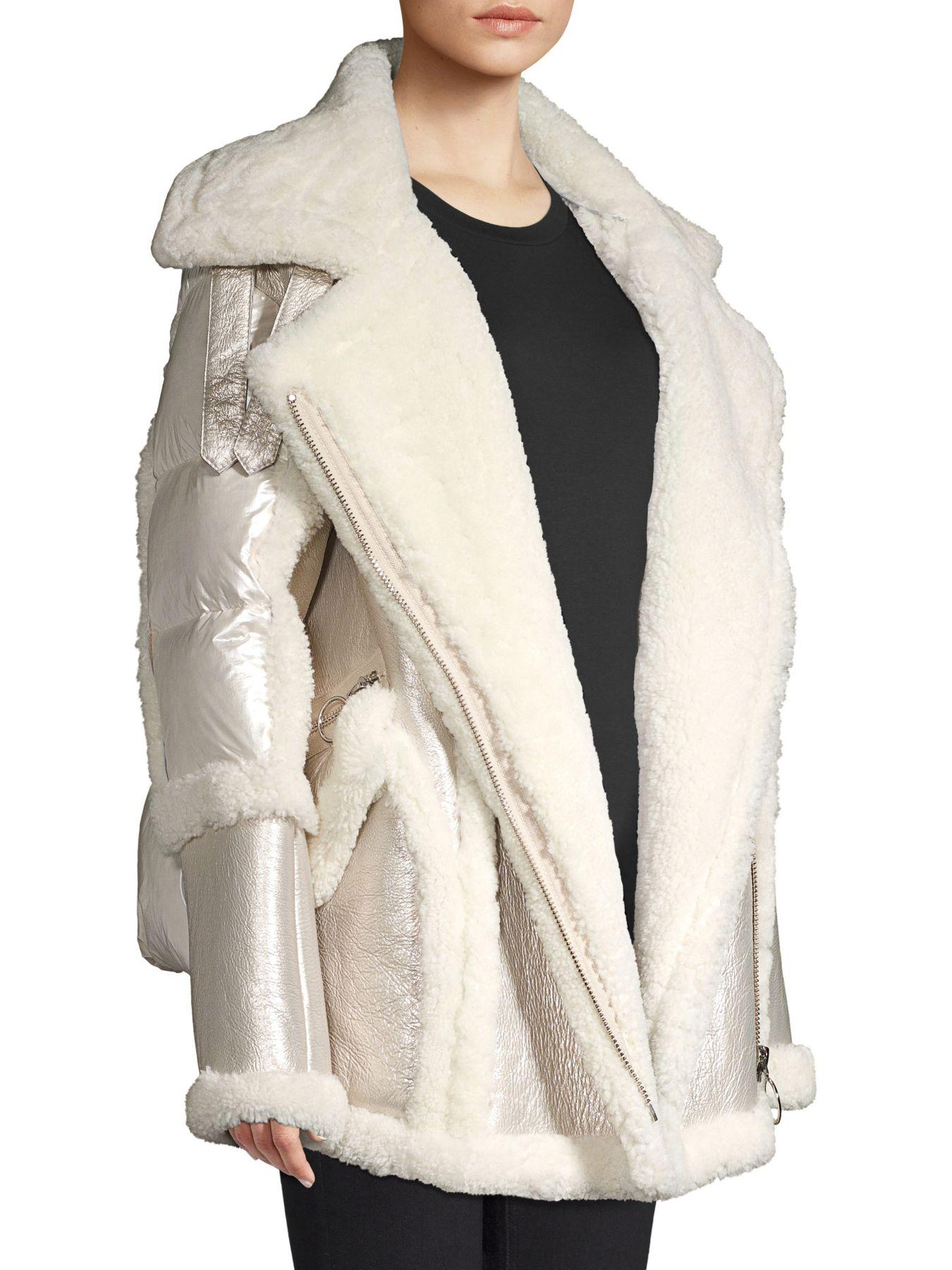 shearling puffer coat
