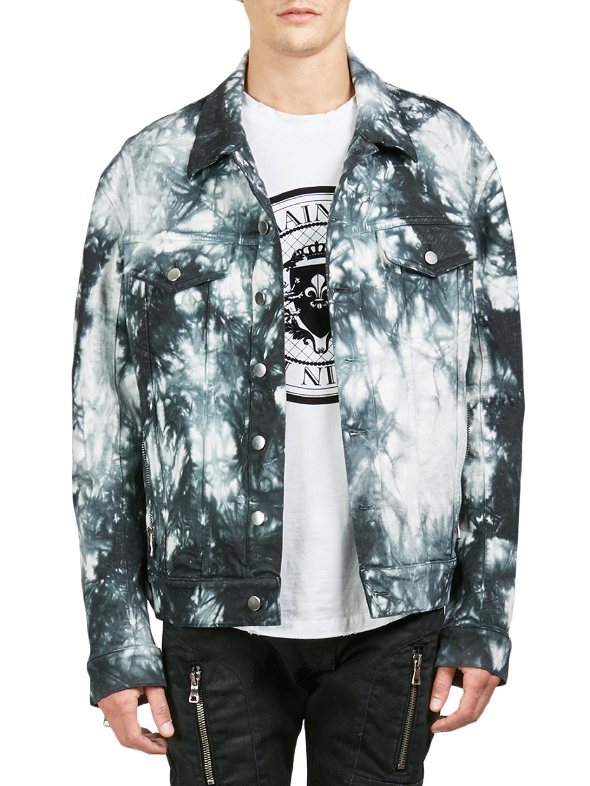 tie dye denim jacket mens