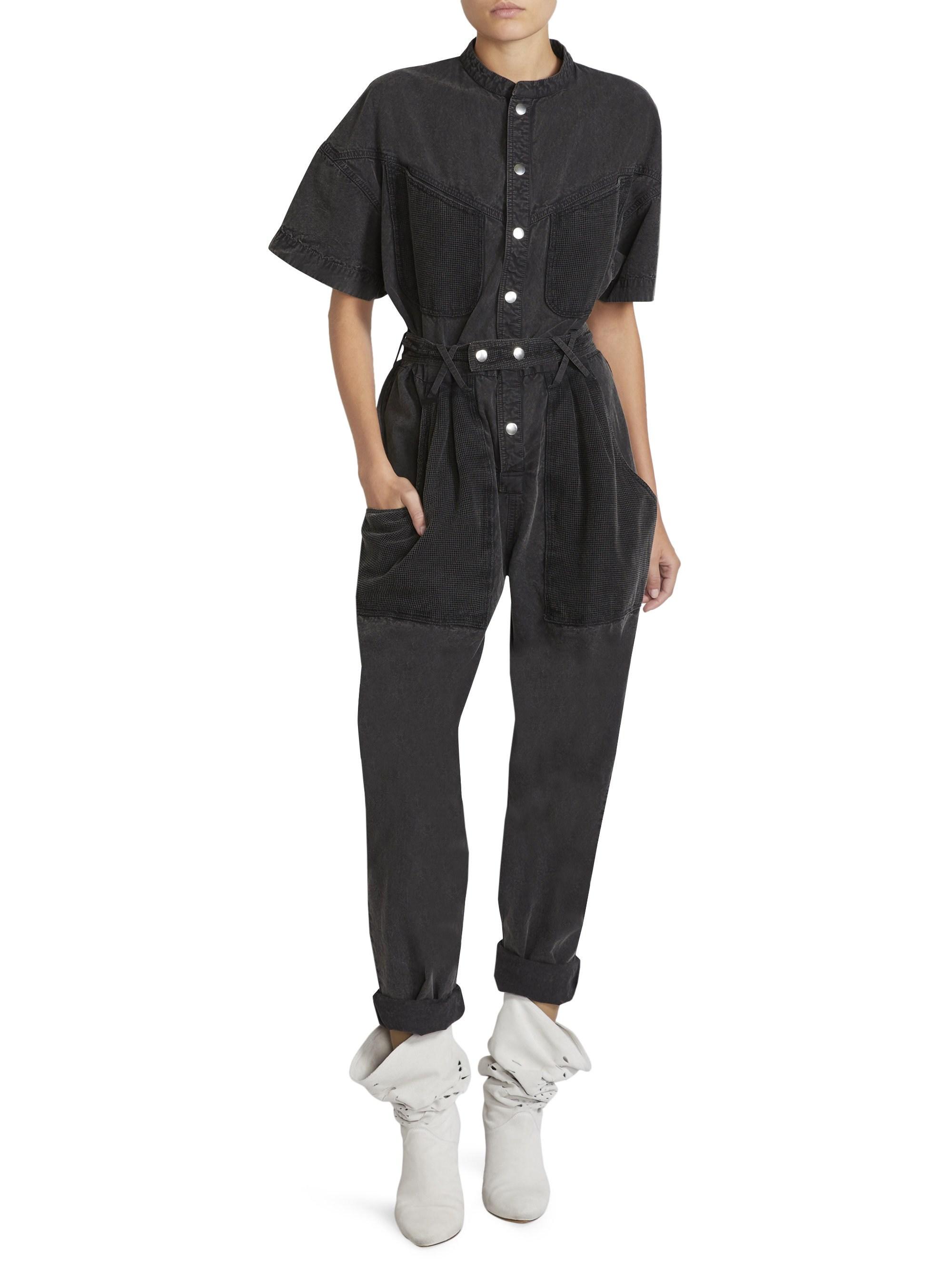 isabel marant tundra denim jumpsuit