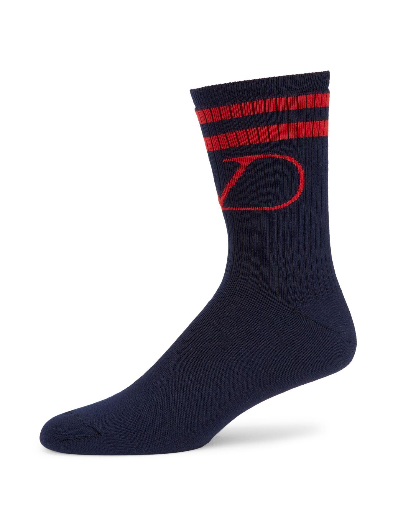 Valentino Synthetic Vlogo Signature Socks in Navy/ Red (Blue) for Men ...