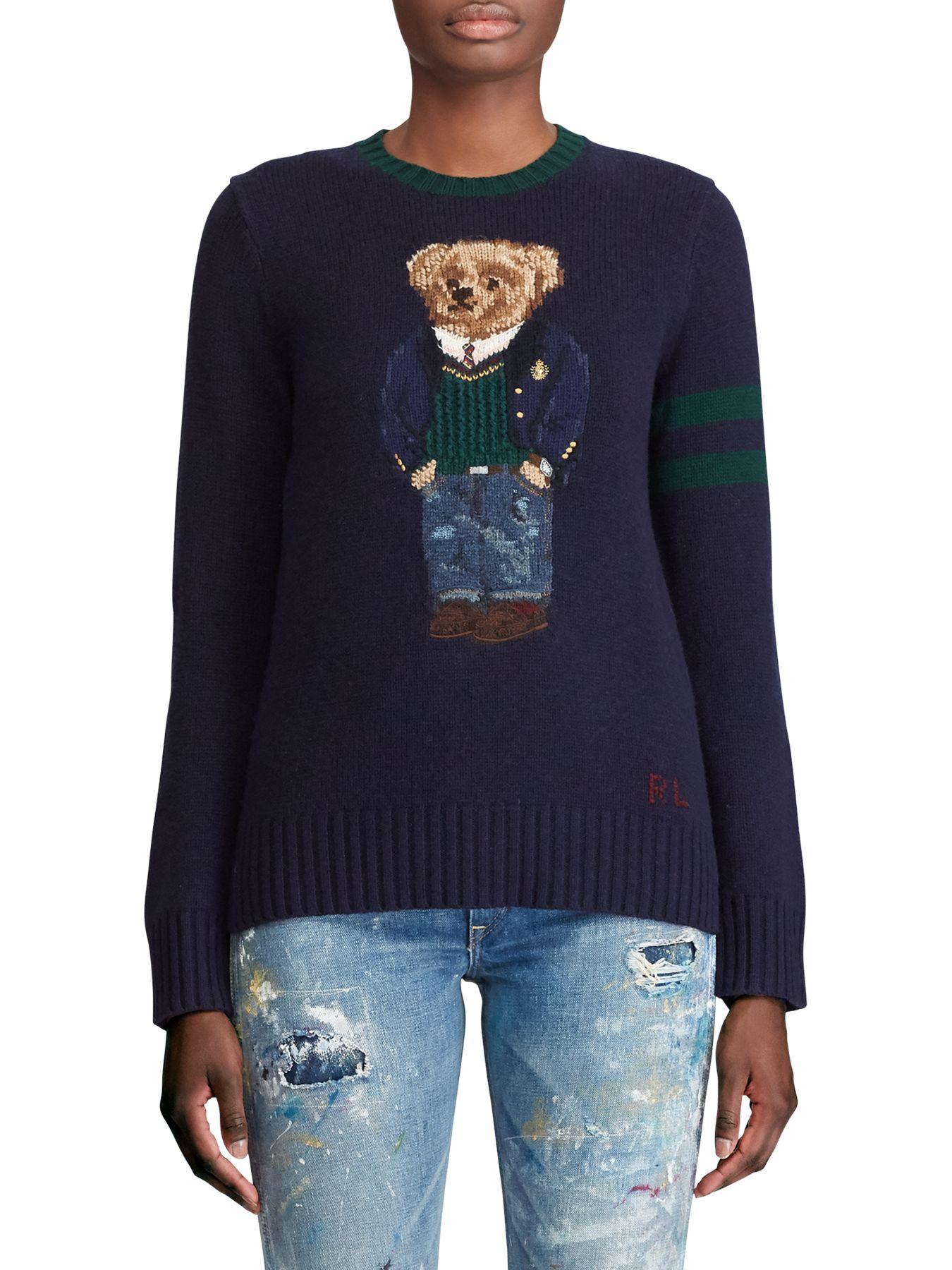 Ralph Lauren Polo Bear Cotton-linen Sweater in Navy (Blue) - Save 