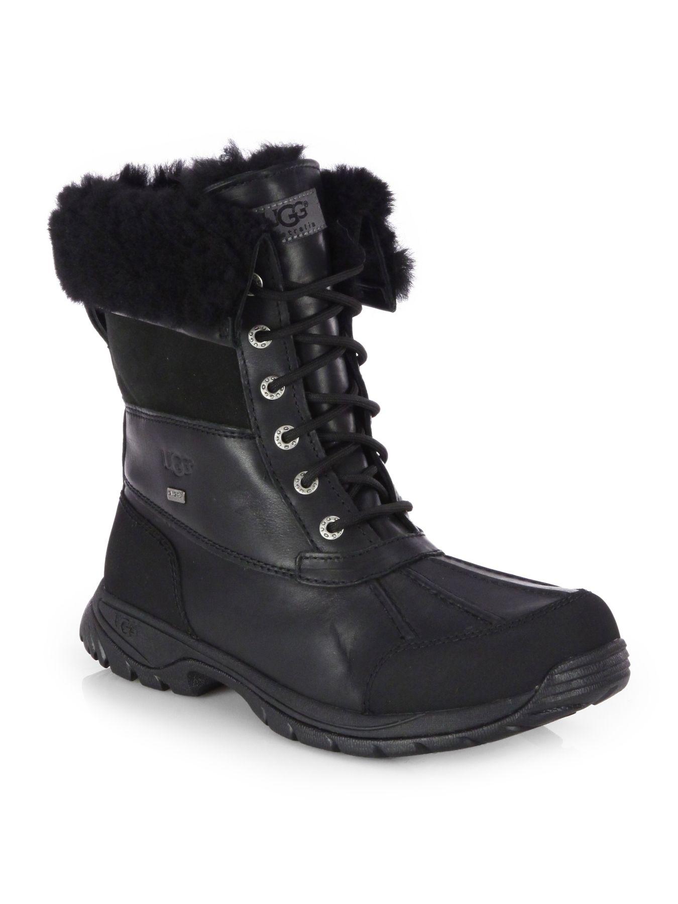 ugg classic lace up ankle boots in black