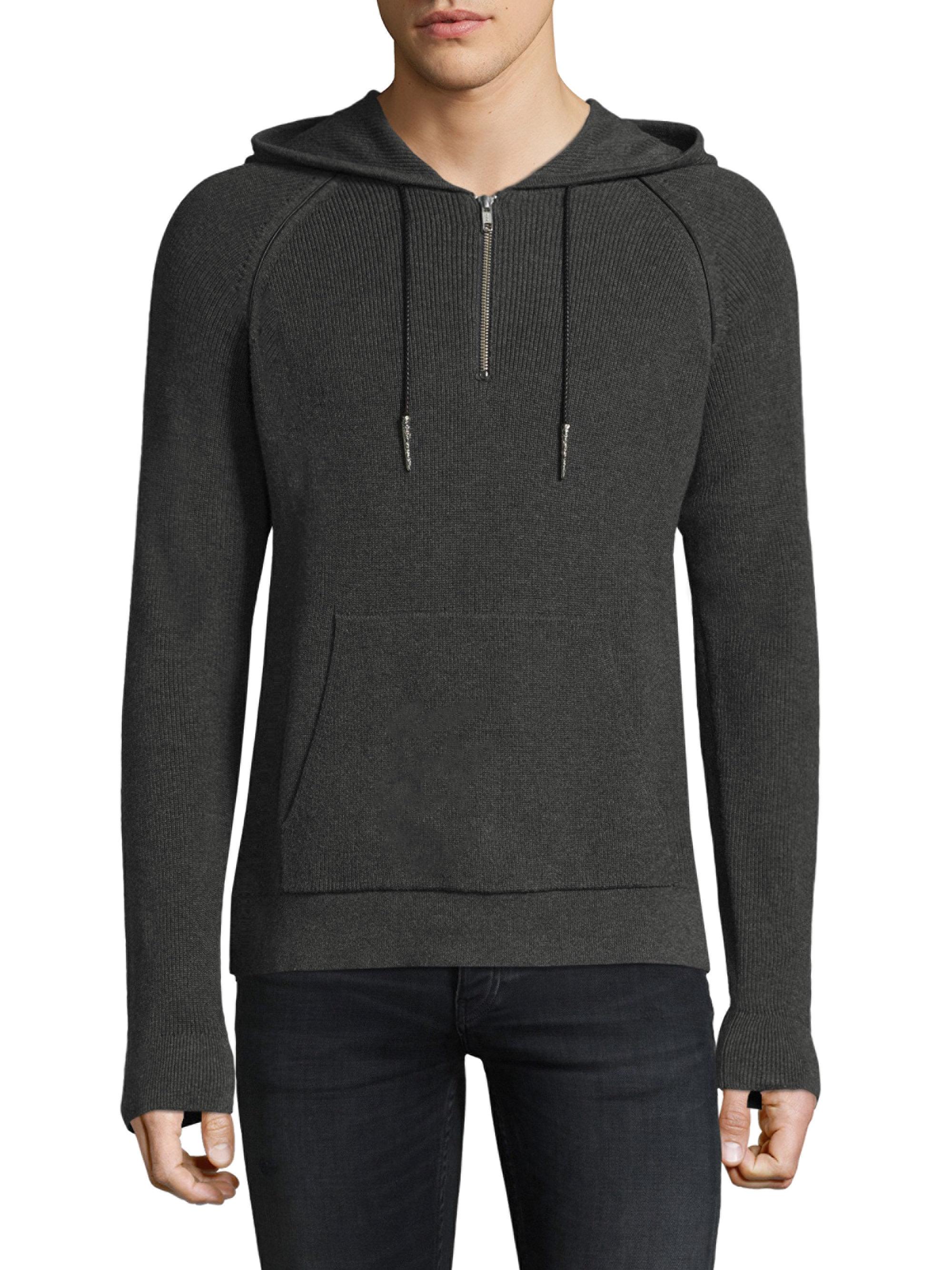 grey half zip hoodie