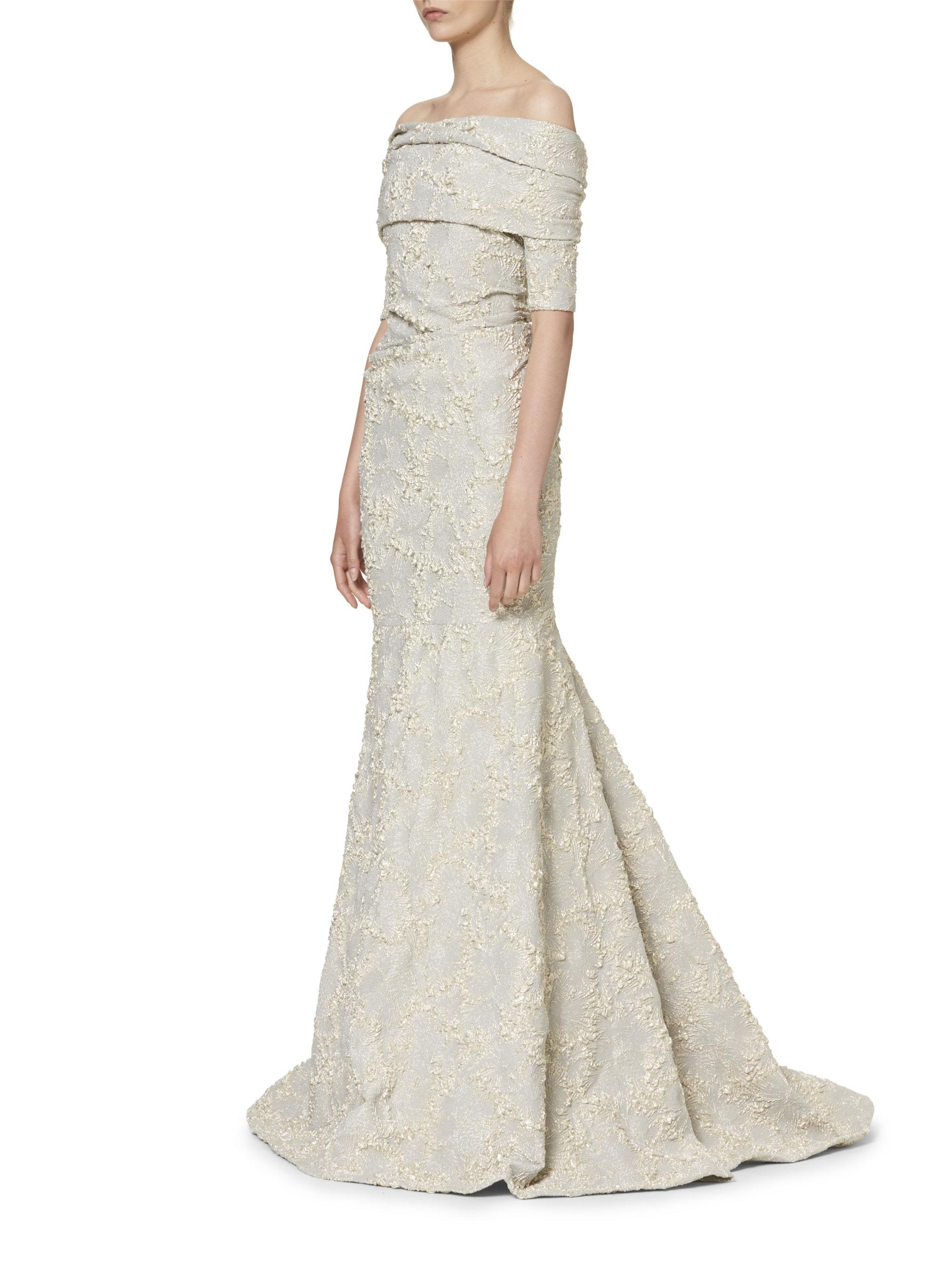 jacquard evening gown
