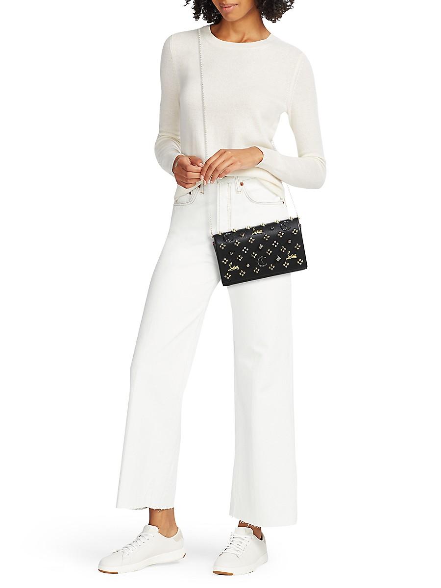 paloma spiked leather clutch