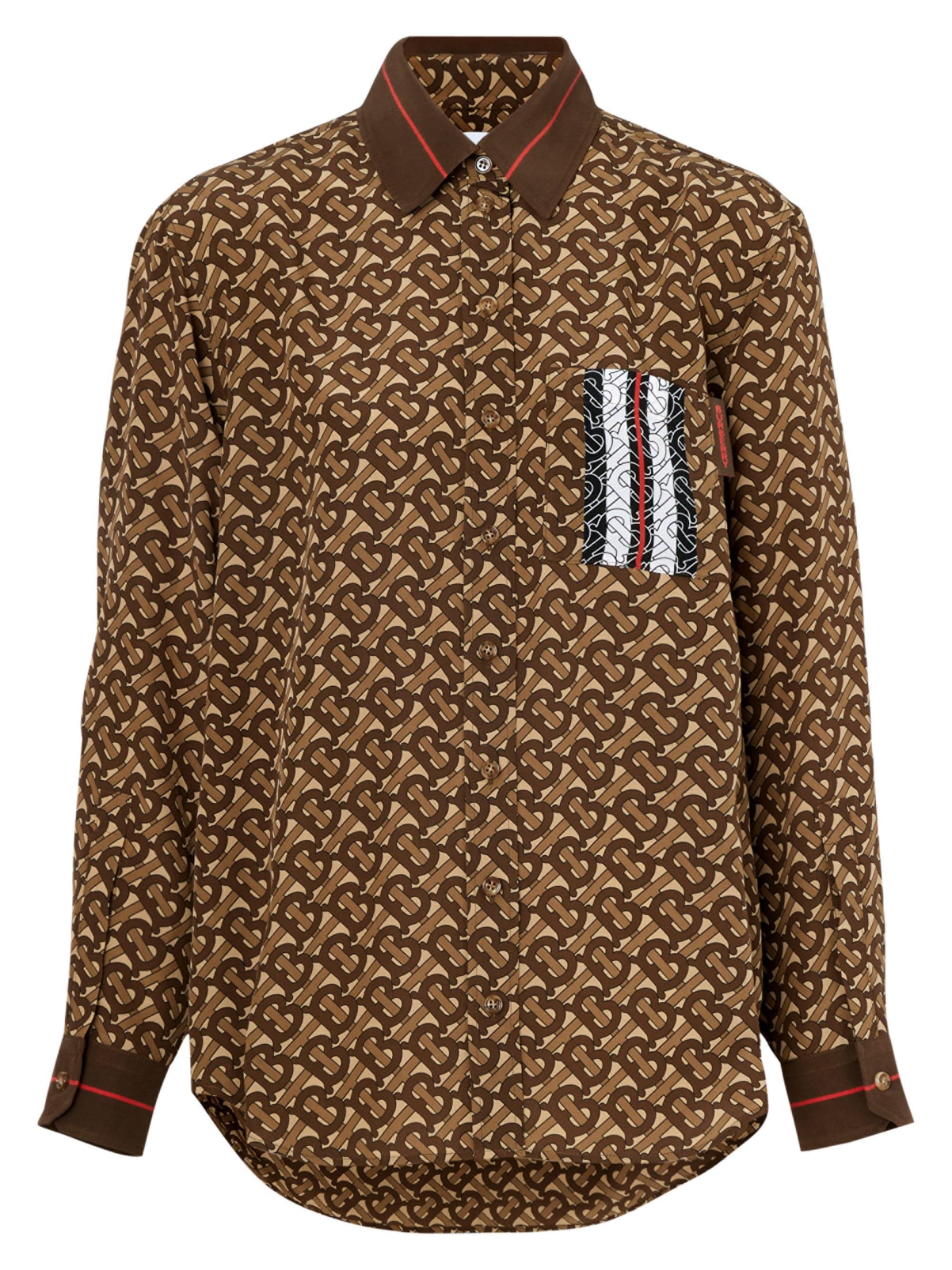 Burberry Men's Monogram Juliette Printed Silk Shirt Tb Monogram